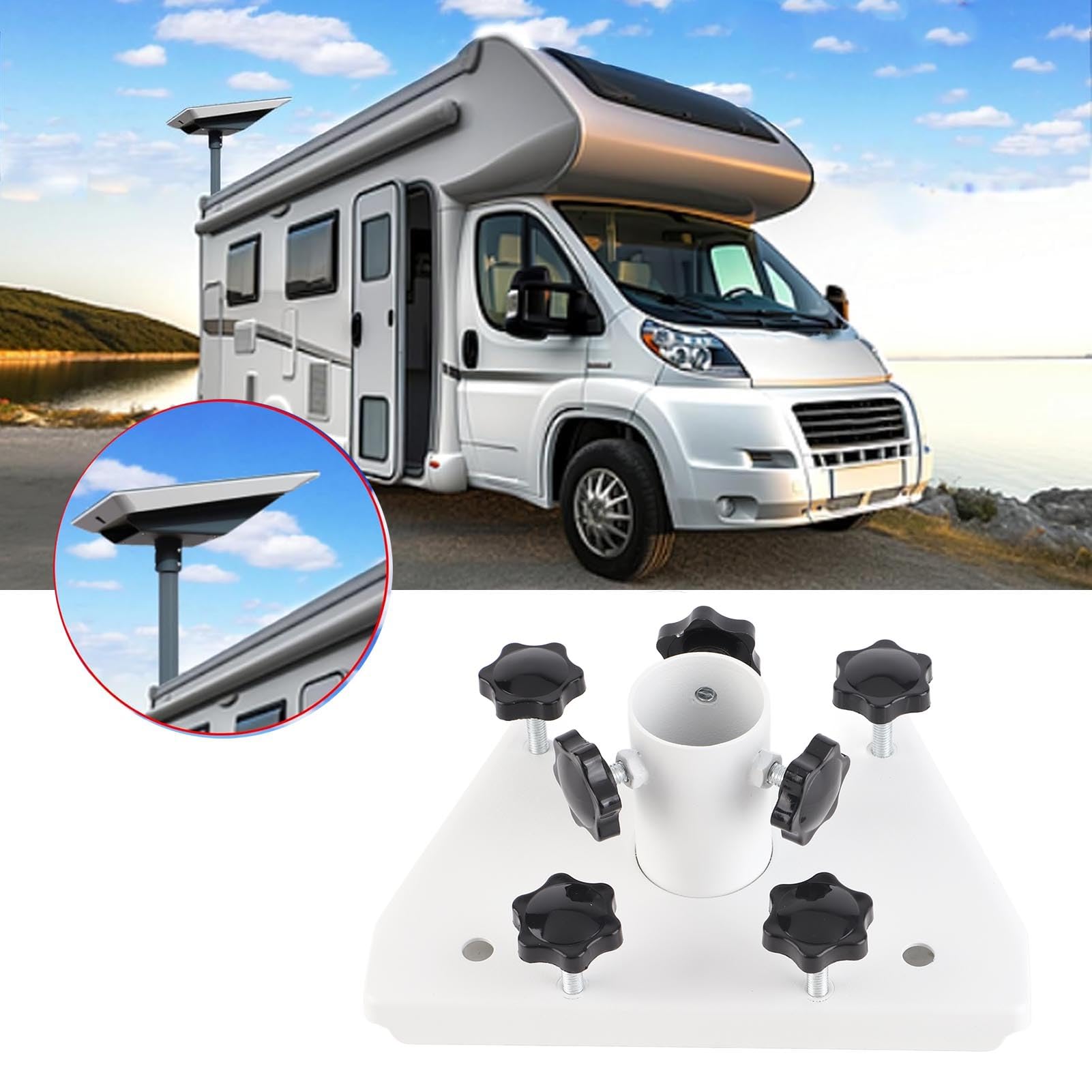 Septpenta Support de Montage sur Poteau Internet Satellite pour Antenne Satellite V3, Kit de Montage Satellite Internet, Compatible avec Starlink Standard Gen3 (V3) Star Radome