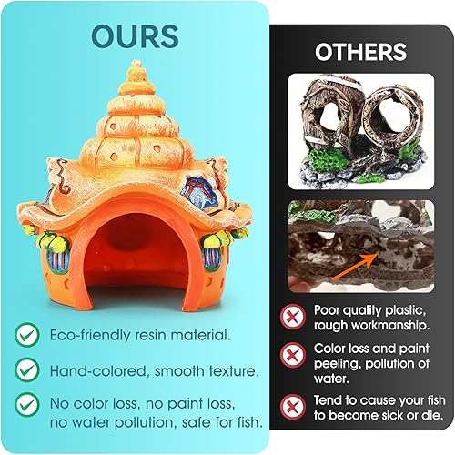 Miniatura 5 de Borlech Juego de 13 piezas de decoración de rocas de acuario y pecera de plástico para plantas