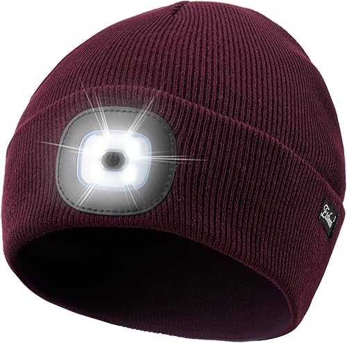 Miniatura 74 de Etsfmoa Gorro unisex con la luz, regalos para hombres, papá, padre, gorras recargables por USB