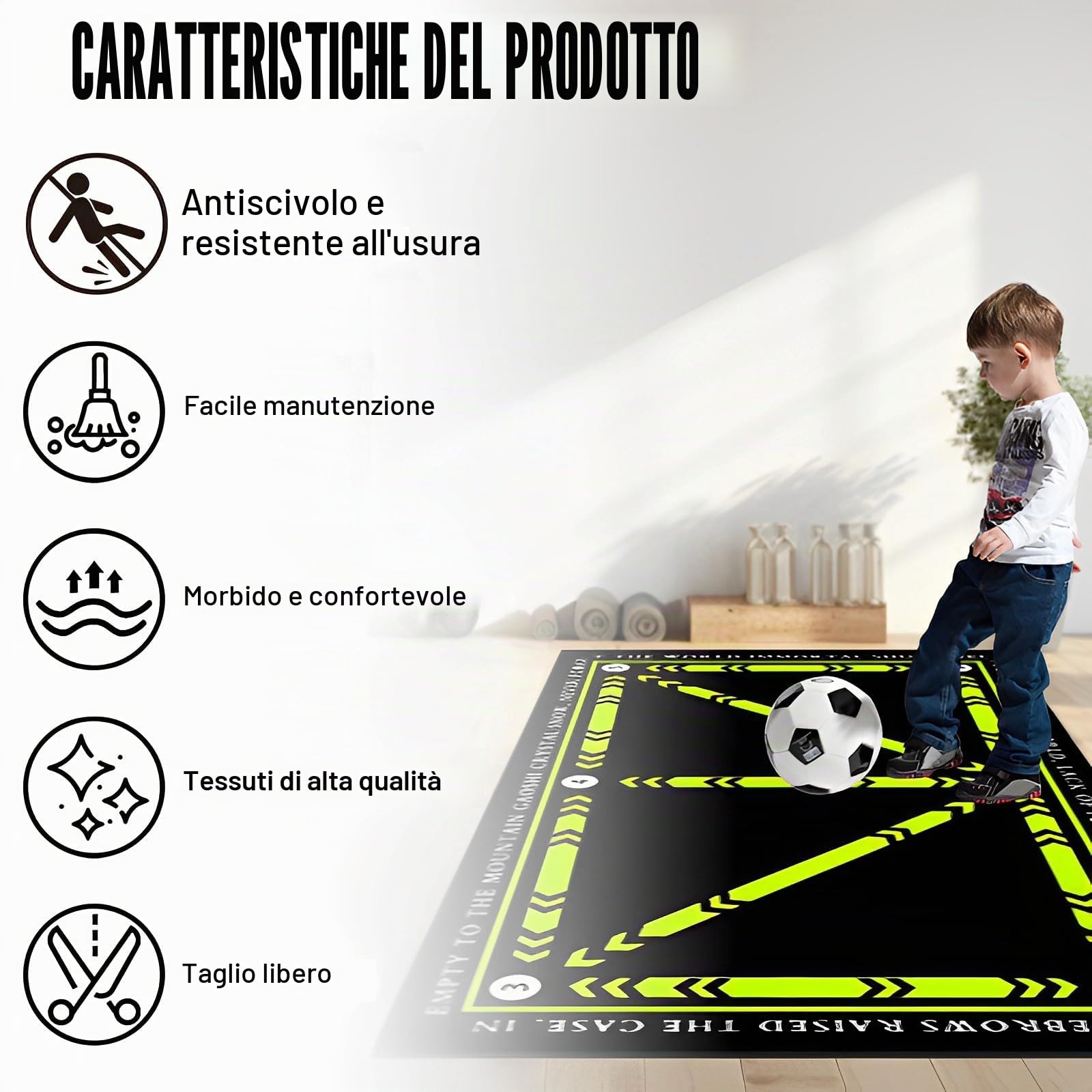 Tappetino Da Allenamento per Calcetto,60 X 90 Cm Tappetino Da Calcio,Blu Antiscivolo per Allenamento,Allenamento Calcio per Bambini/Adulti,Silenzioso,Regali per Gli Appassionati E Bambino Di Calcio