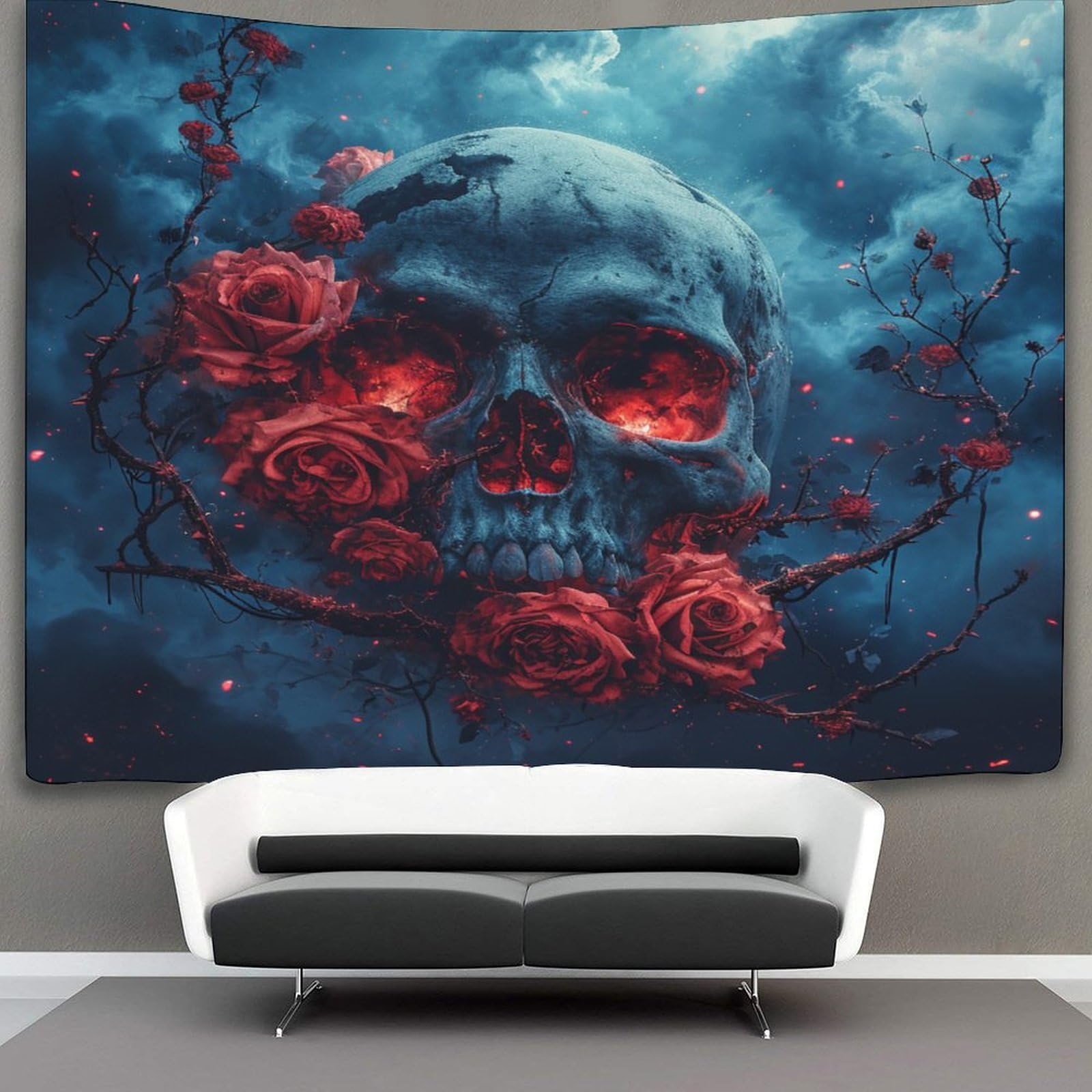 GXYUAOIEF 3D Skull Print Wall Blanket Home Decoration Bedding Poster Wall Art Tapestry Tapestries Wall Hanging Soft Polyester for Bedroom Living Room Dorm Home Decorations 180cmx230cm