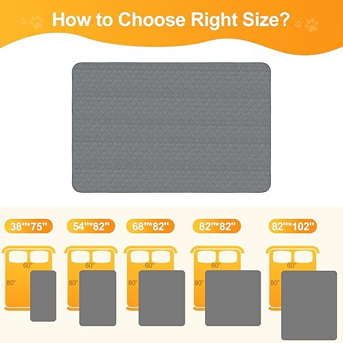 Miniatura 8 de Paquete de 2 fundas impermeables para cama de perro, manta antideslizante para mascotas, perros medianos, gatos, niños, protector de muebles (54 x