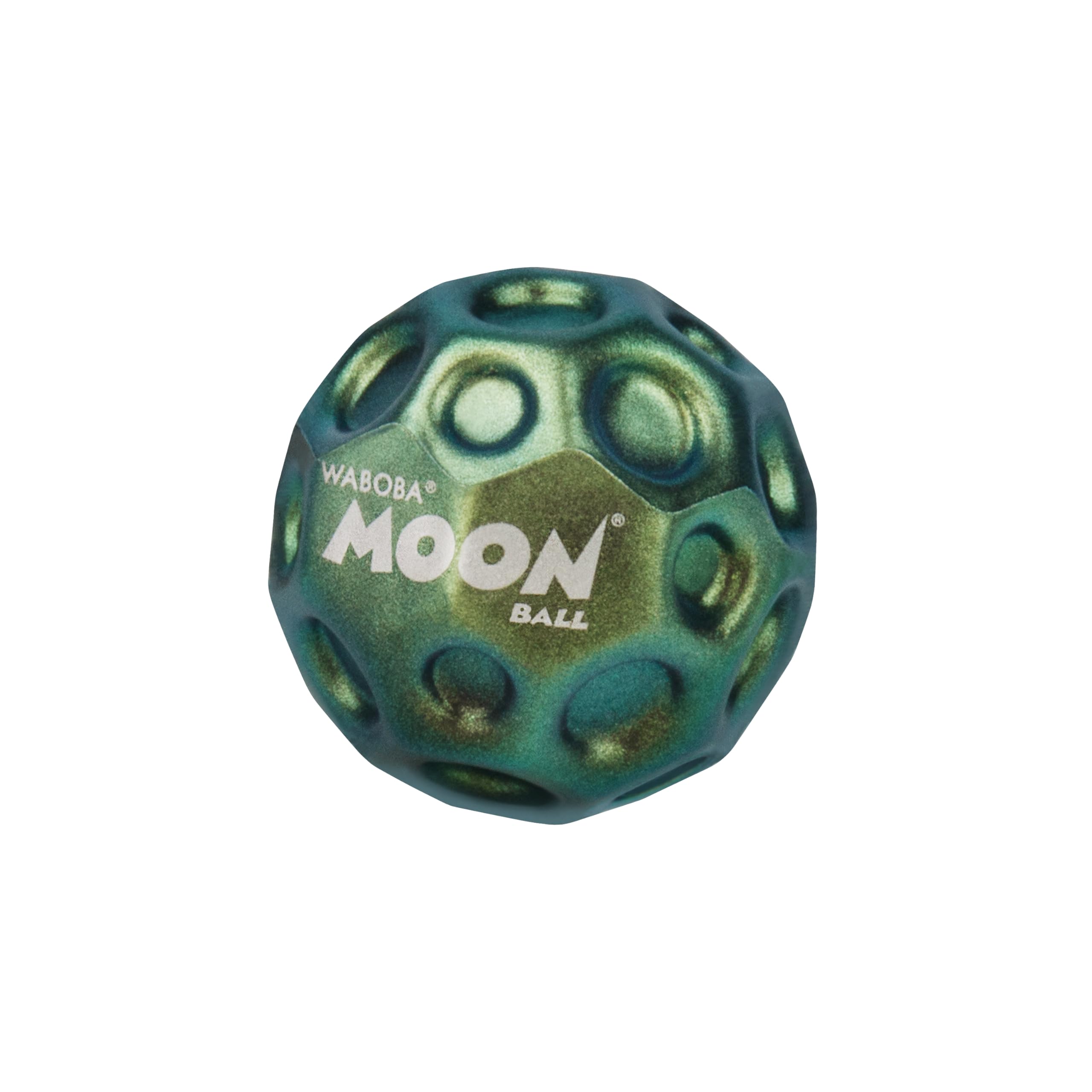 Waboba Metallic Moon Ball – Hyper Bouncy Ball with Iridescent Color-Changing Finish – Super High Bounce Outdoor & Indoor Toy for Kids, Teens & Adults – 63 mm - GREEN — image 1