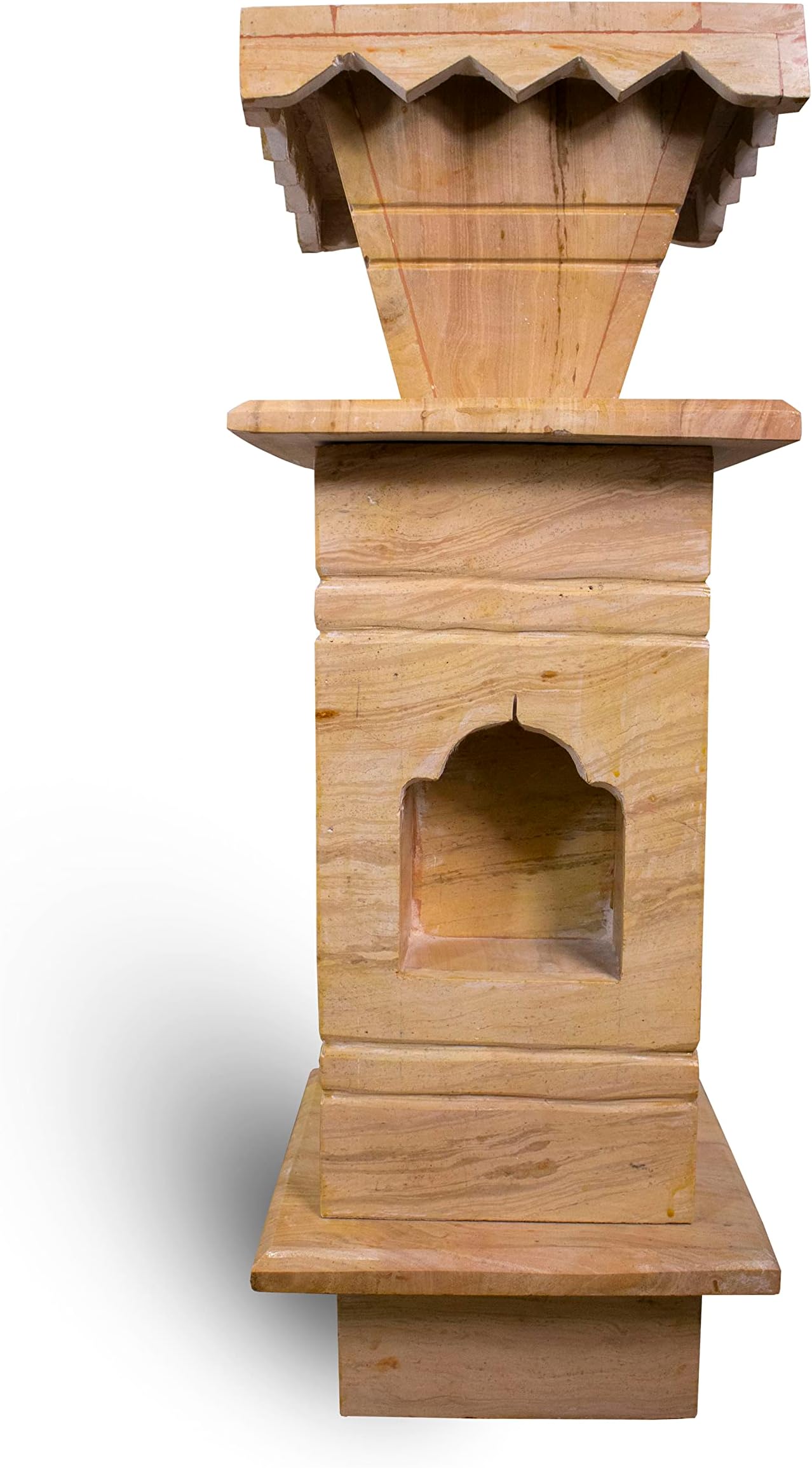 HANDICRAFT BAZAAR Marble Tulsi Pot for Home | Tulsi Marble Planter for Roof, Porch, Balcony (Brown)