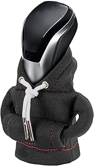 SLLAK Gear Shift Hoodie, Universal Car Shift Knob Cover, Black, Velvet, Nylon, 4.5 inches (W) x 5.2 inches (L), Modern Car Interior Accessory