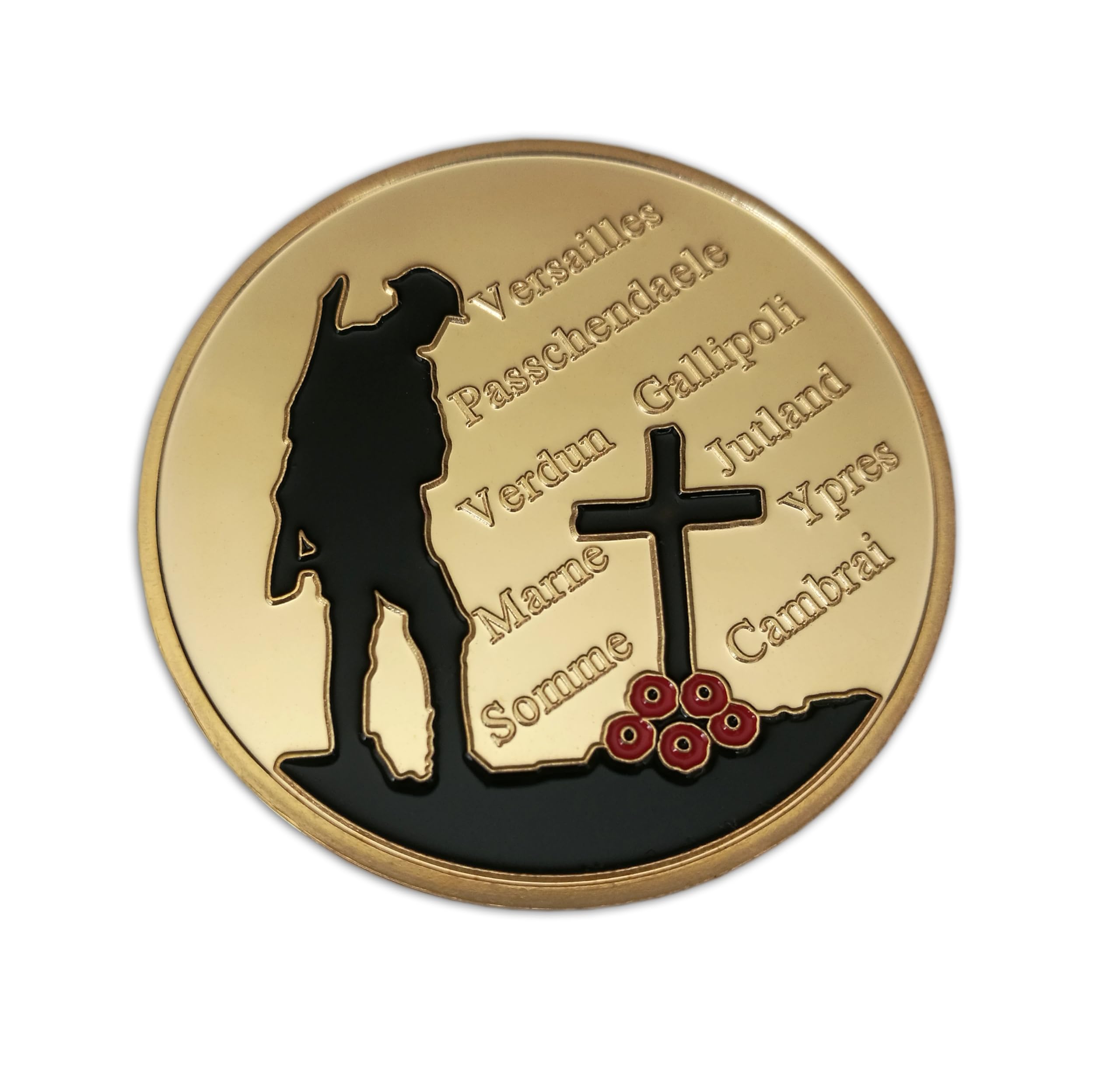 Eillwin Gold-Tone Ww1 Commemorative Coin - The Great War 1914-1918 Memorial Tribute - British Military History Keepsake
