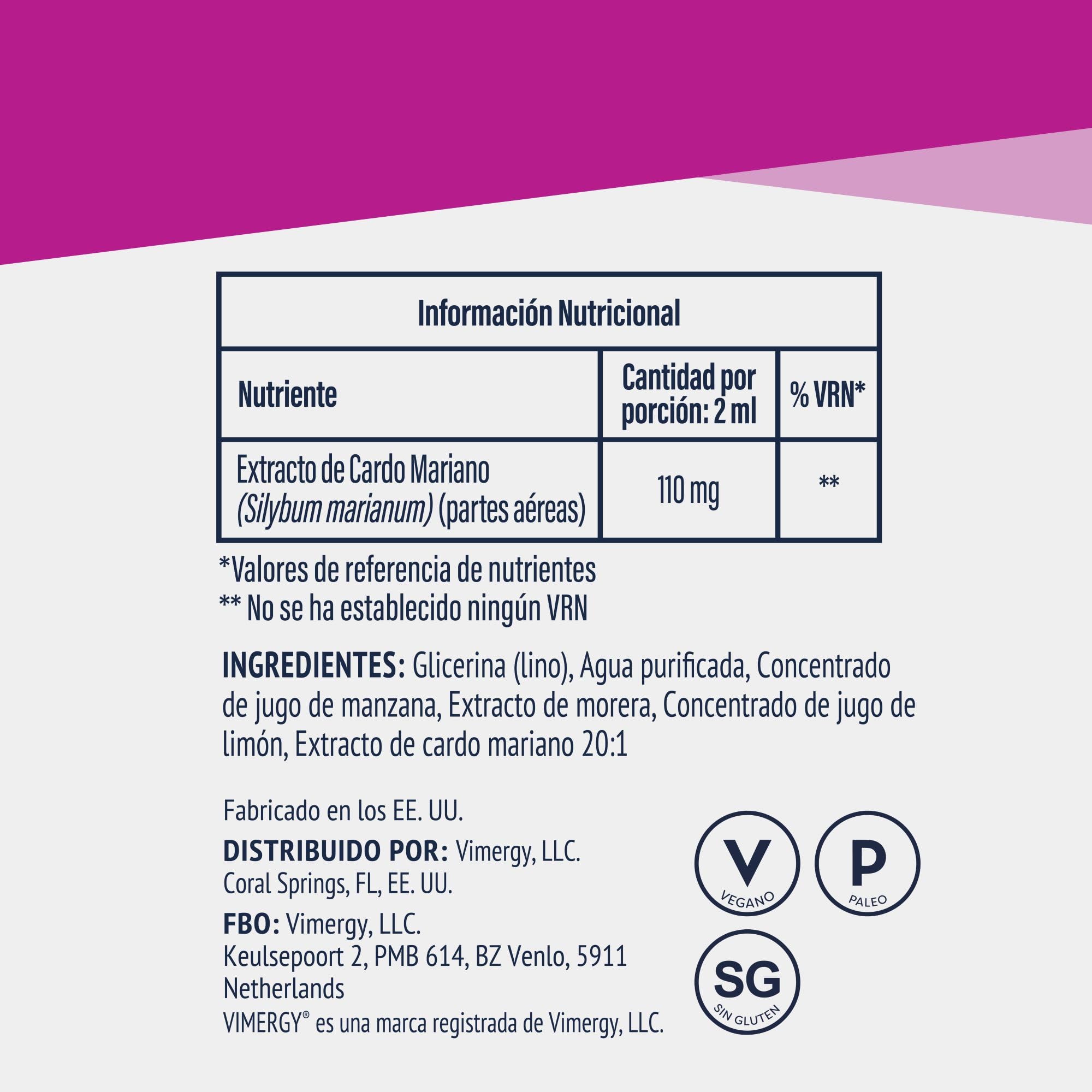 VIMERGY Cardo Mariano Orgánico, Extracto Líquido, 115 ml