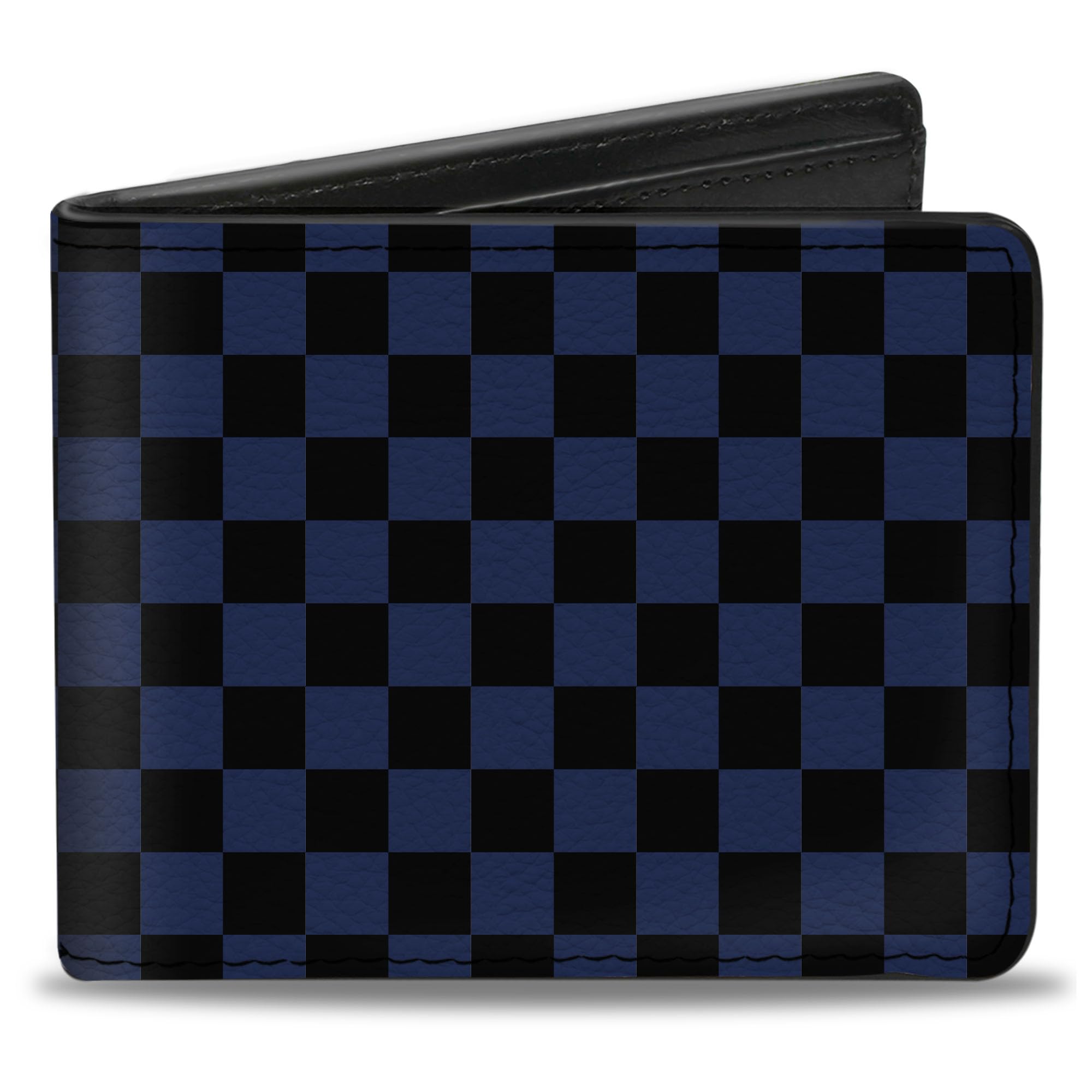 Buckle-Down Men's Wallet, Bifold, Checker Black Royal 288C, Vegan Leather, Multi, 4.0