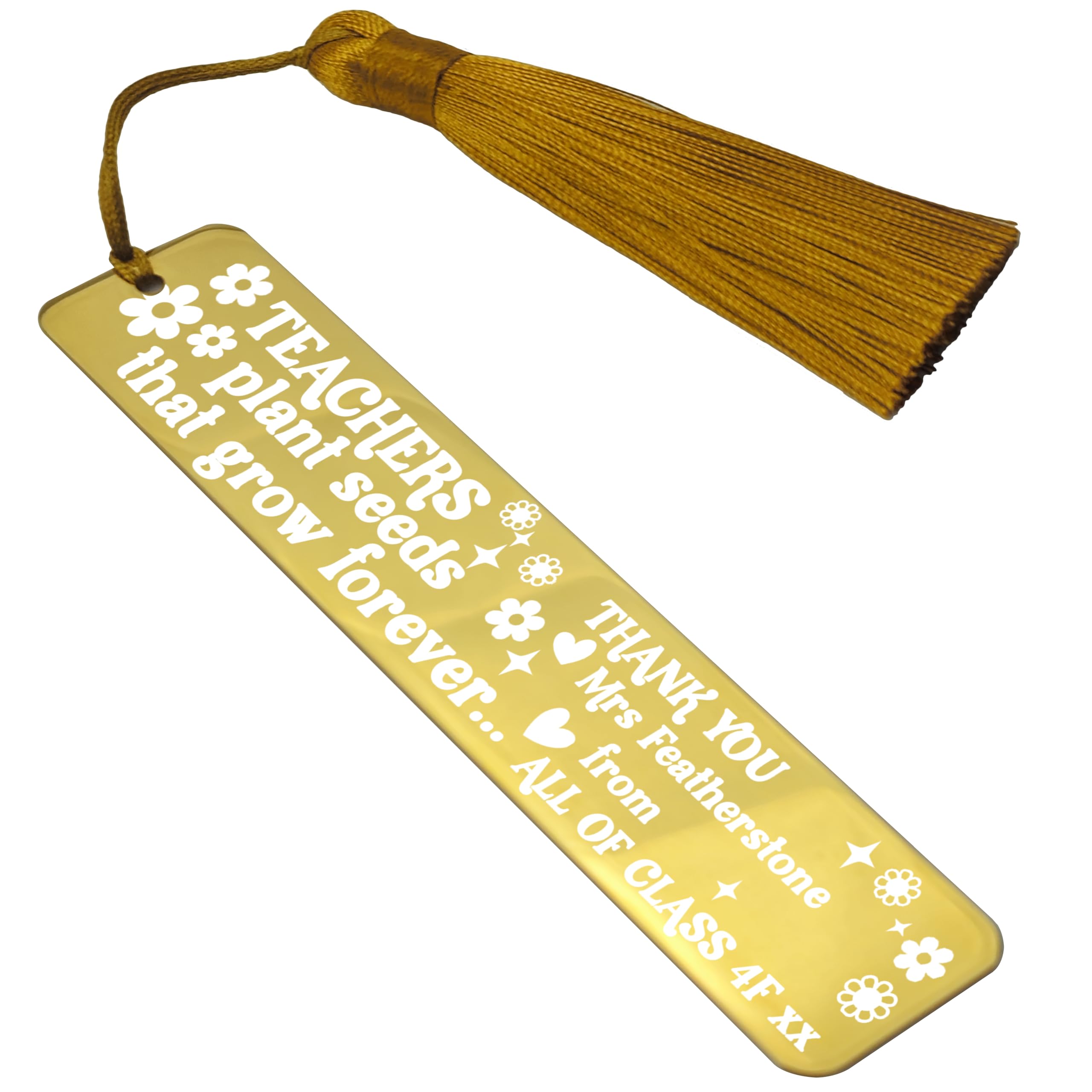 Teacher Gift Personalised Stainless Steel Bookmark Thank You Best Teacher TA Appreciation End of Term Present