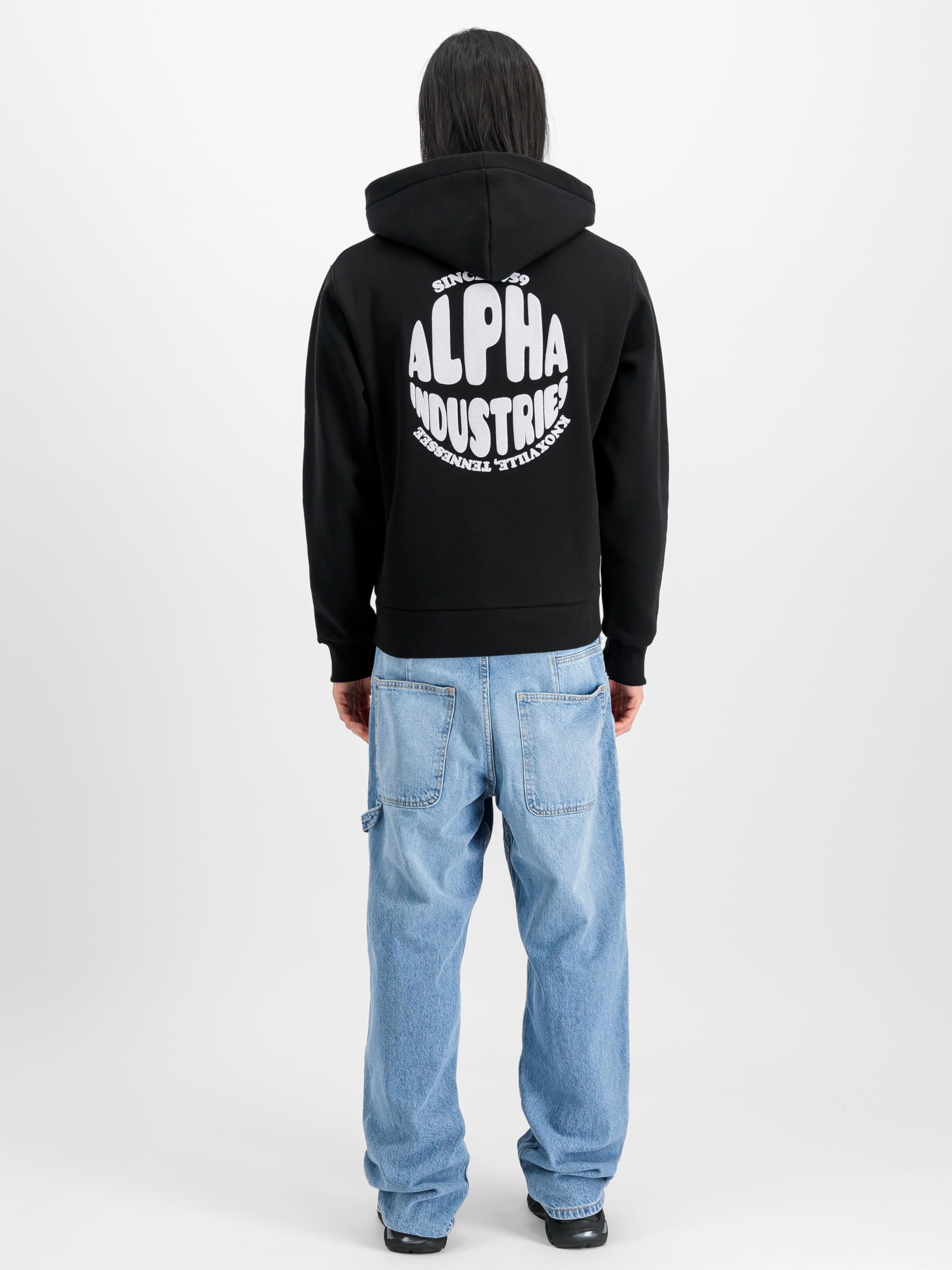 Alpha Industries Mężczyźni Logo Hoodie Back Print Black XXL