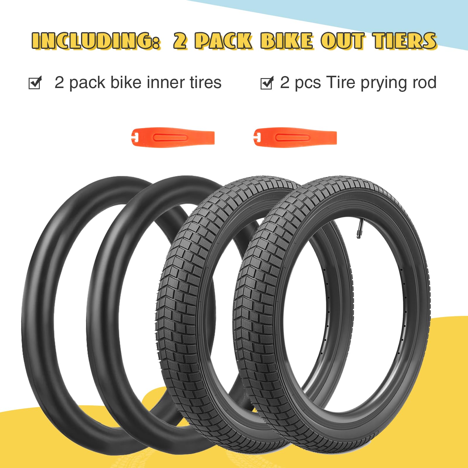 Pneumatici per bici 14/16/20 x 2,125, confezione da 2 pneumatici per bici da 14/16/20, pneumatici di ricambio pieghevoli, adatti alla maggior parte delle persone