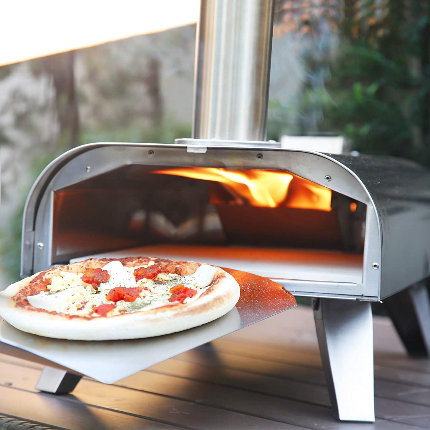 Four à Pizza à Granulés De Bois Portable 30,5 Cm - Acier Inoxydable Extérieur
