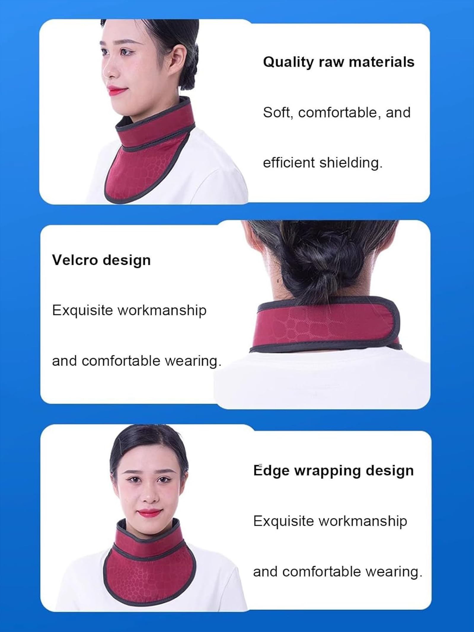 Protection des Rayons X du Tablier De Plomb Portable Collier De Plomb ThyroïDien avec Une Protection du Cou Taille RéGlable par Les Rayonnements RéGlable pour Les Analyses,01,0.5mmpb