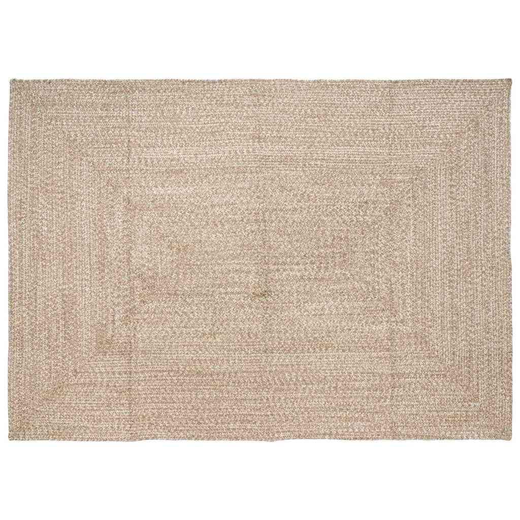 Generico Tappeti per Area Rettangolare Naturale e Bianco 240 x 340 cm,Casa e Giardino,Arredo,Tappetini,Marrone,22.25 kg,42010485