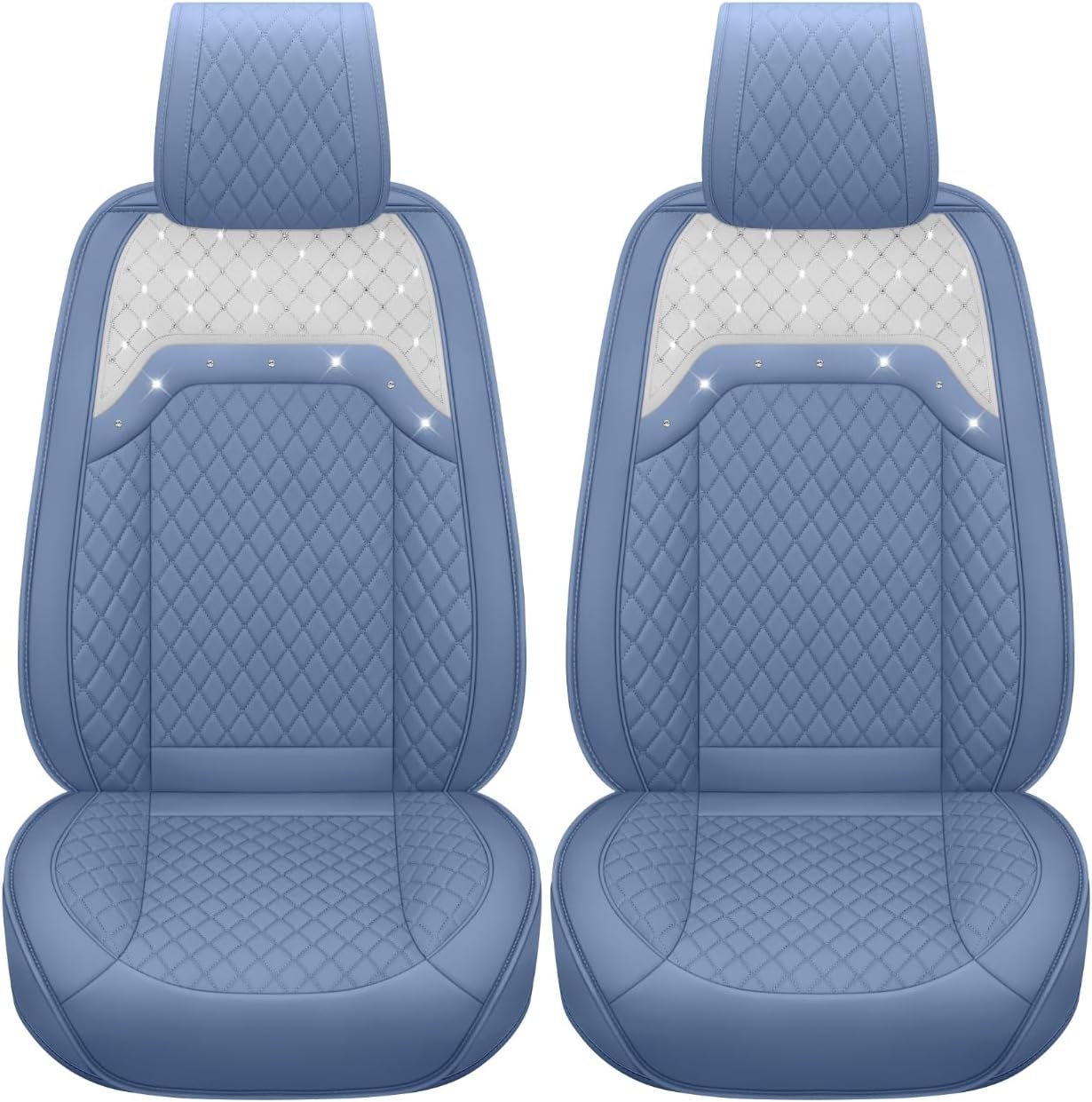 Aierxuan Diamond Bling Car Seat Covers for Women Waterproof Leather Universal for Toyota Corolla Camry Chr Prius Honda Ford Fusion Edge Chevy Colorado Malibu(Full Set, Purple)