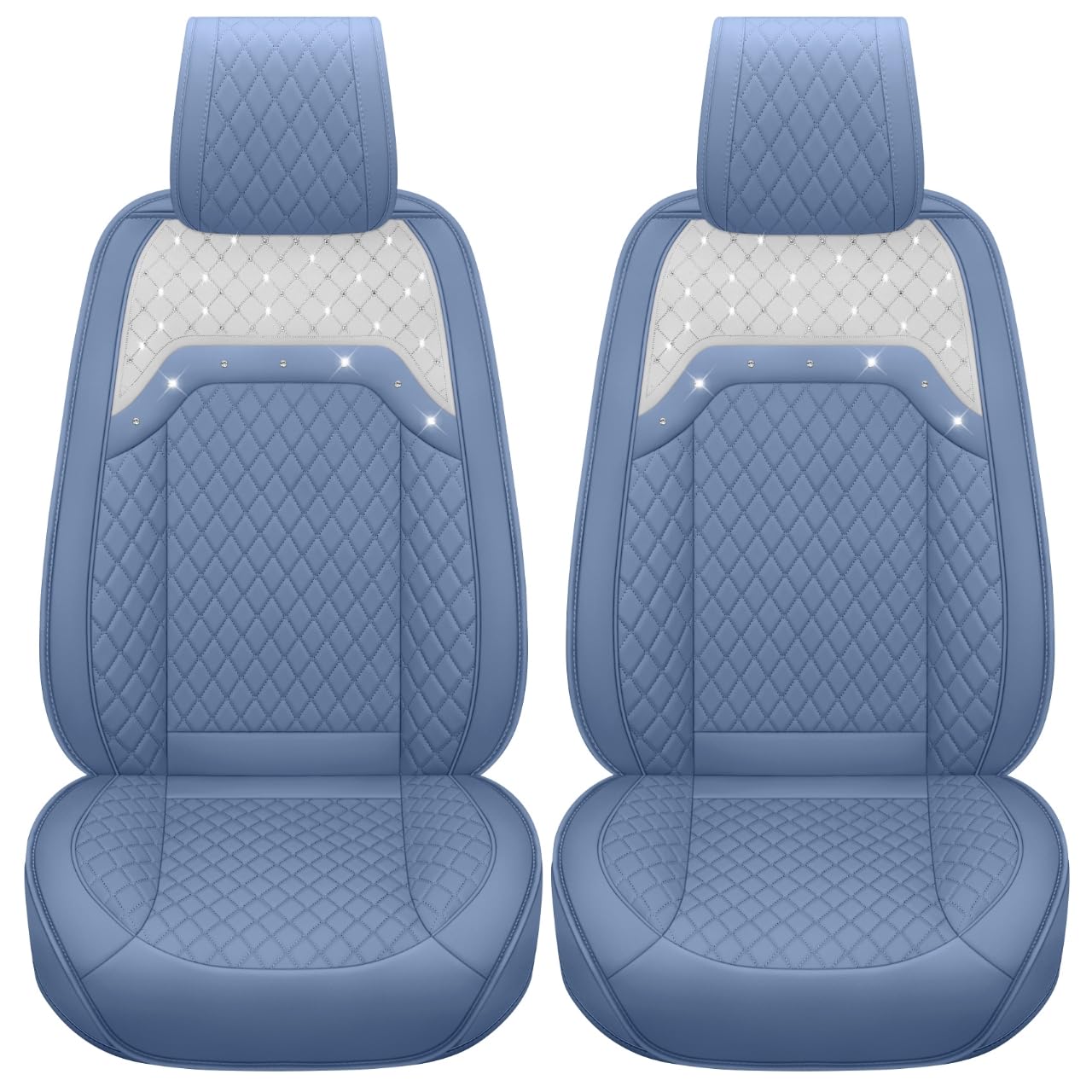 Photo 1 of Aierxuan Front Seat Covers - Blue Sparkly Faux Leather