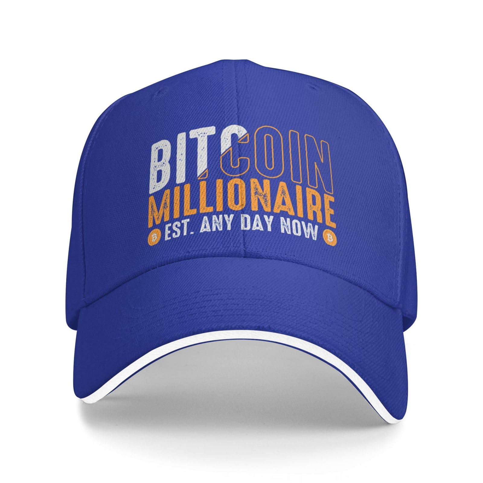ZKLCRYTRBitcoin Millionaire Est. Any Day Now Crypto Baseball Cap Sandwich Brim Hats for Men Women Adjustable Caps