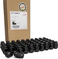 Vista 10 de Wheel Accessories Parts 20 piezas de tuercas de llanta M14x1.5, rosca de 14x1.5, tuerca de seguridad tipo bellota, 1.4" de largo, negras