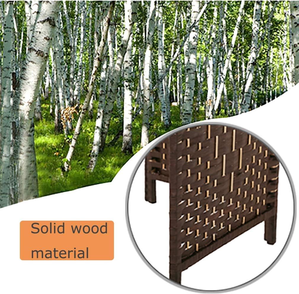 Room Divider 4 Panel Room Screen Divider Wooden Screen Folding Portable Partition Screen Wood with Removable Storage Shelves Color,Brown