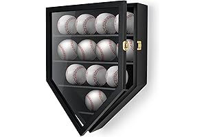 TJ.MOREE 12 Baseball Display Case: Spectacular Home Plate Shadow Box for Baseball Collector