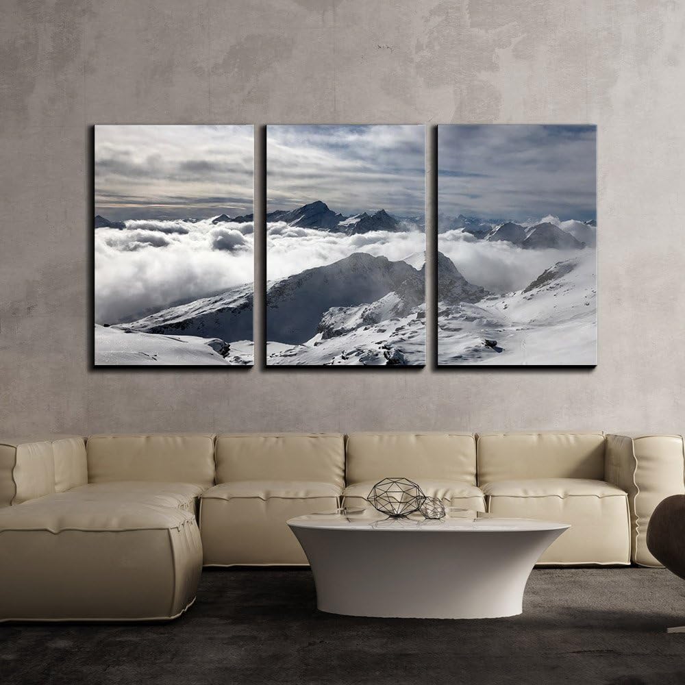 Amazon.com: wall26 - 3 Piece Canvas Wall Art - Winter Landscape of ...