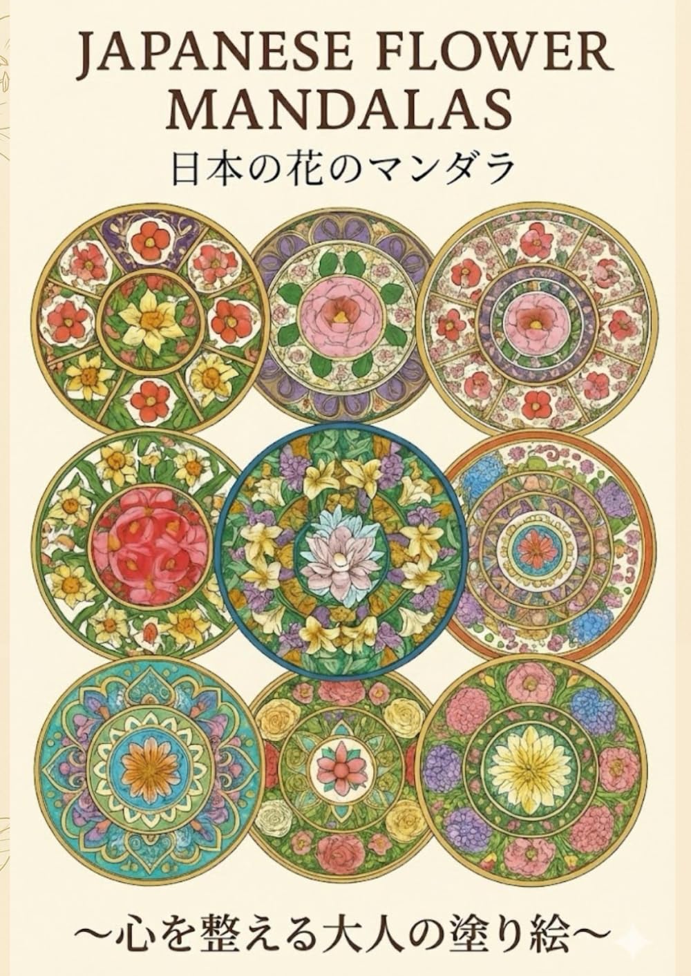 日本の花のマンダラ　～心を整える大人の塗り絵～: ココロヲトトノエルオトナノマンダラヌリエ (心を整える大人のマンダラ塗り絵シリーズ)