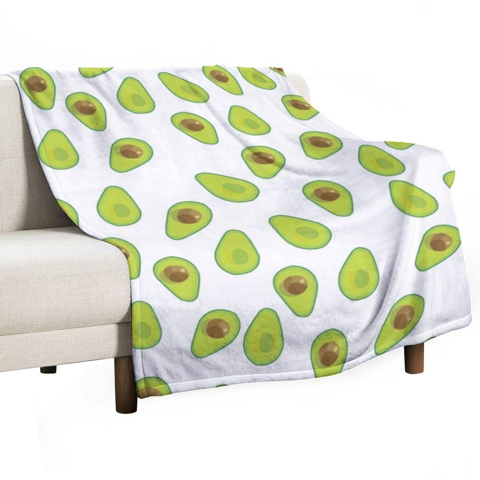 Hxwokrum Flannel Blanket, Avocado Throw Blanket for Couch Sofa Bed Office, Soft And Comfortable Without Pilling