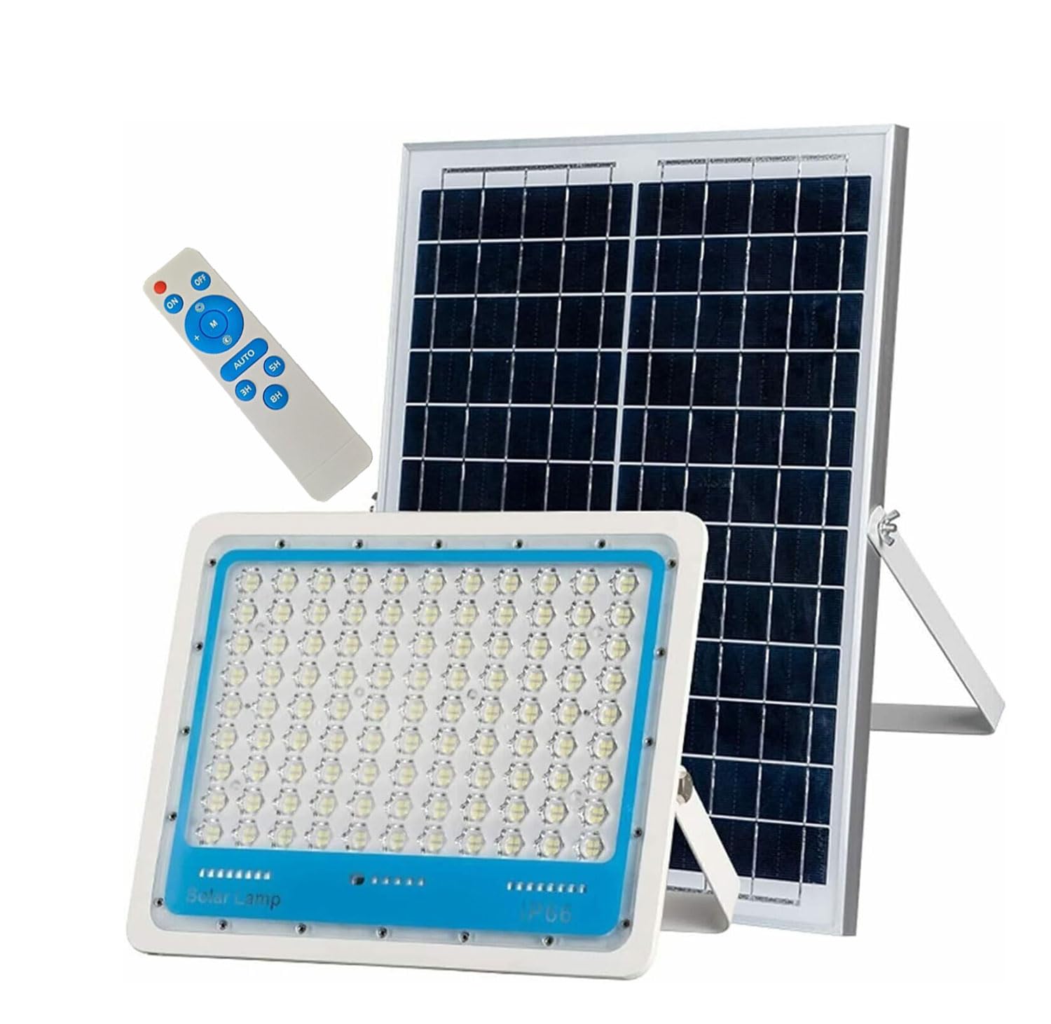 Faro Led Esterno Con Pannello Solare Fotovoltaico 1000w Luce Bianca Fredda 6000k Bianco IP66 Impermeabile Pannello Solare Faro Con Sensore Crepuscolare Compreso Di Telecomando