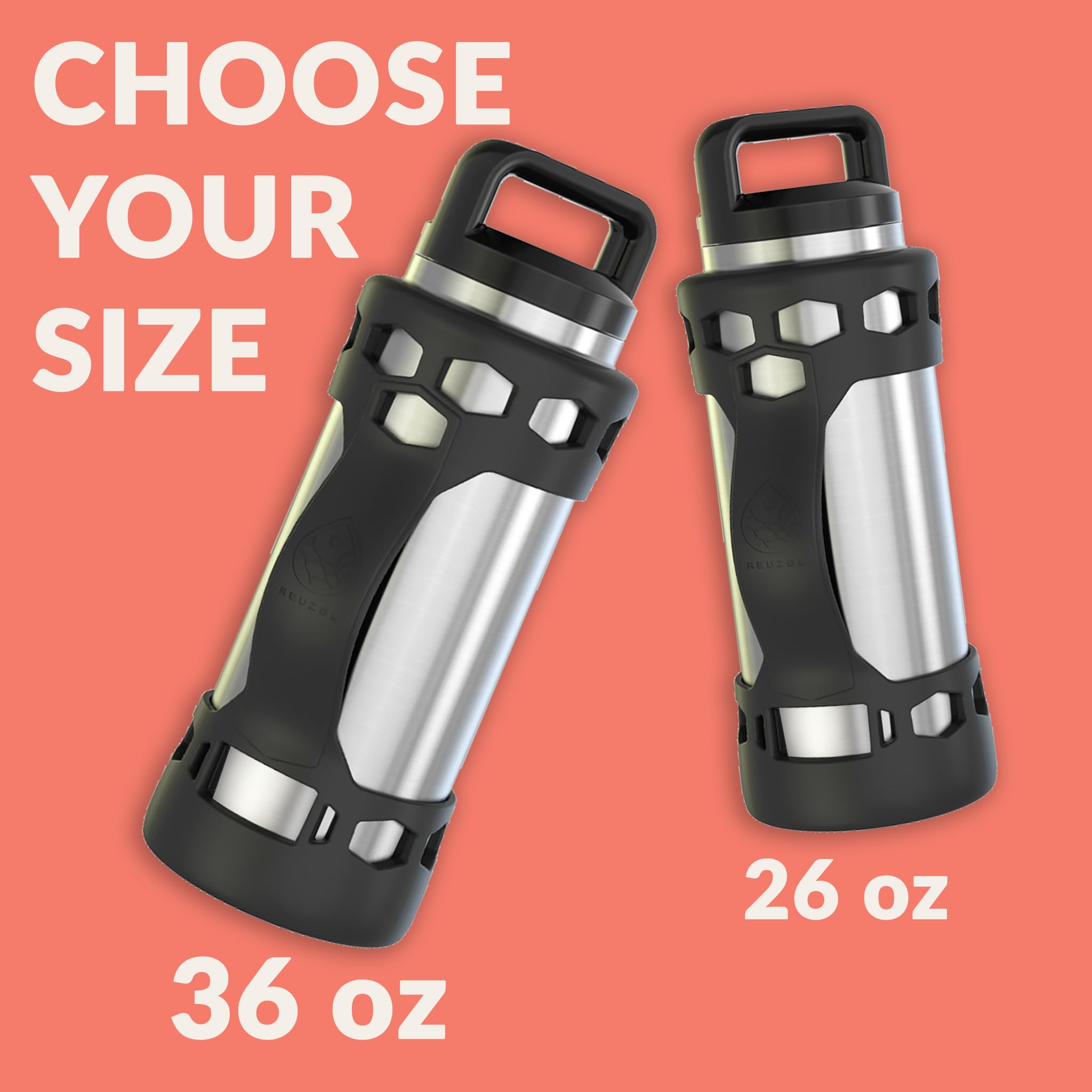 Silikonhülle für Flaschen, mit Griff, für Yeti Rambler Flask, 750 ml, 1020 ml