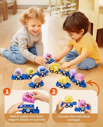 Miniatura 4 de Juego de tren de números para niños de 3, 4, 5, 6 años, juguete educativo Montessori para niños y niñas, regalos de cumpleaños de Navidad con 10