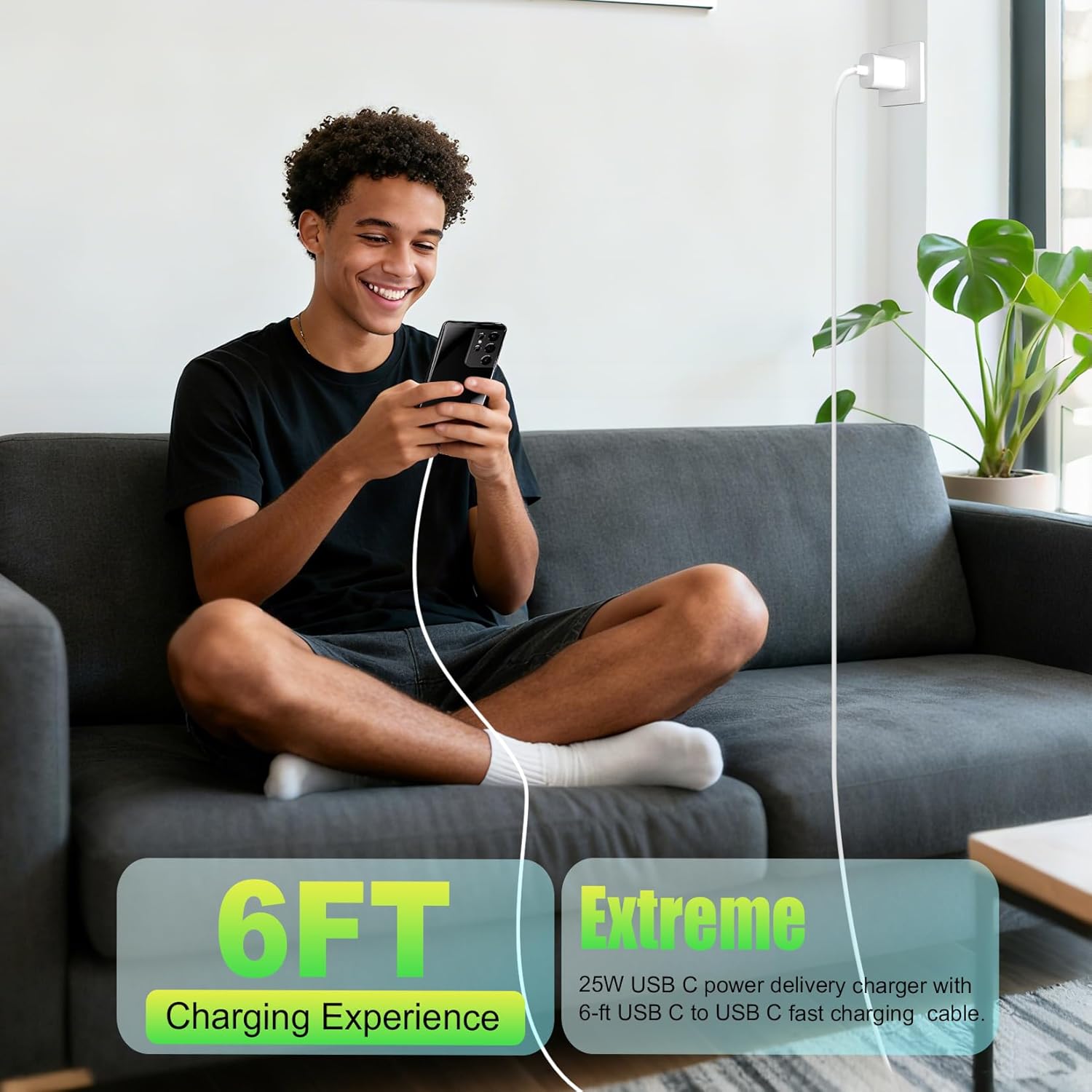 Super Fast USB C Charger for Samsung,25W Samsung Charger Fast Charging Block,2Pack Quick Android Phone Charger 6FT Long Type C Charging Cord for Samsung Galaxy S26 Ultra/S26+/S24+/S23 FE/S22/S21+/S20