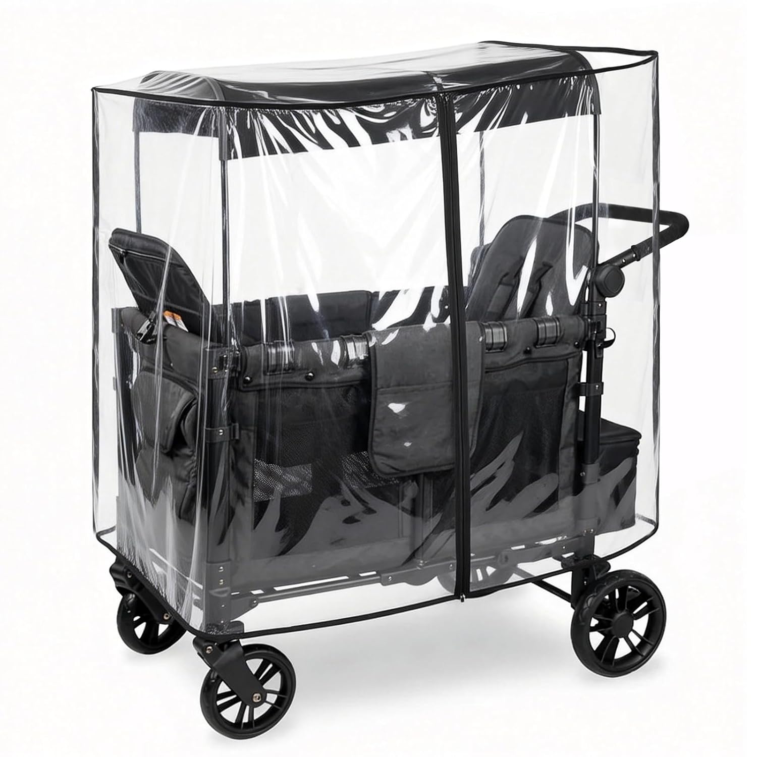 Rain Cover for WonderFold W4 Wagon Original,Elite, Luxe – Waterproof & Windproof Stroller Accessories – Full Coverage Clear Shield with Side Zipper