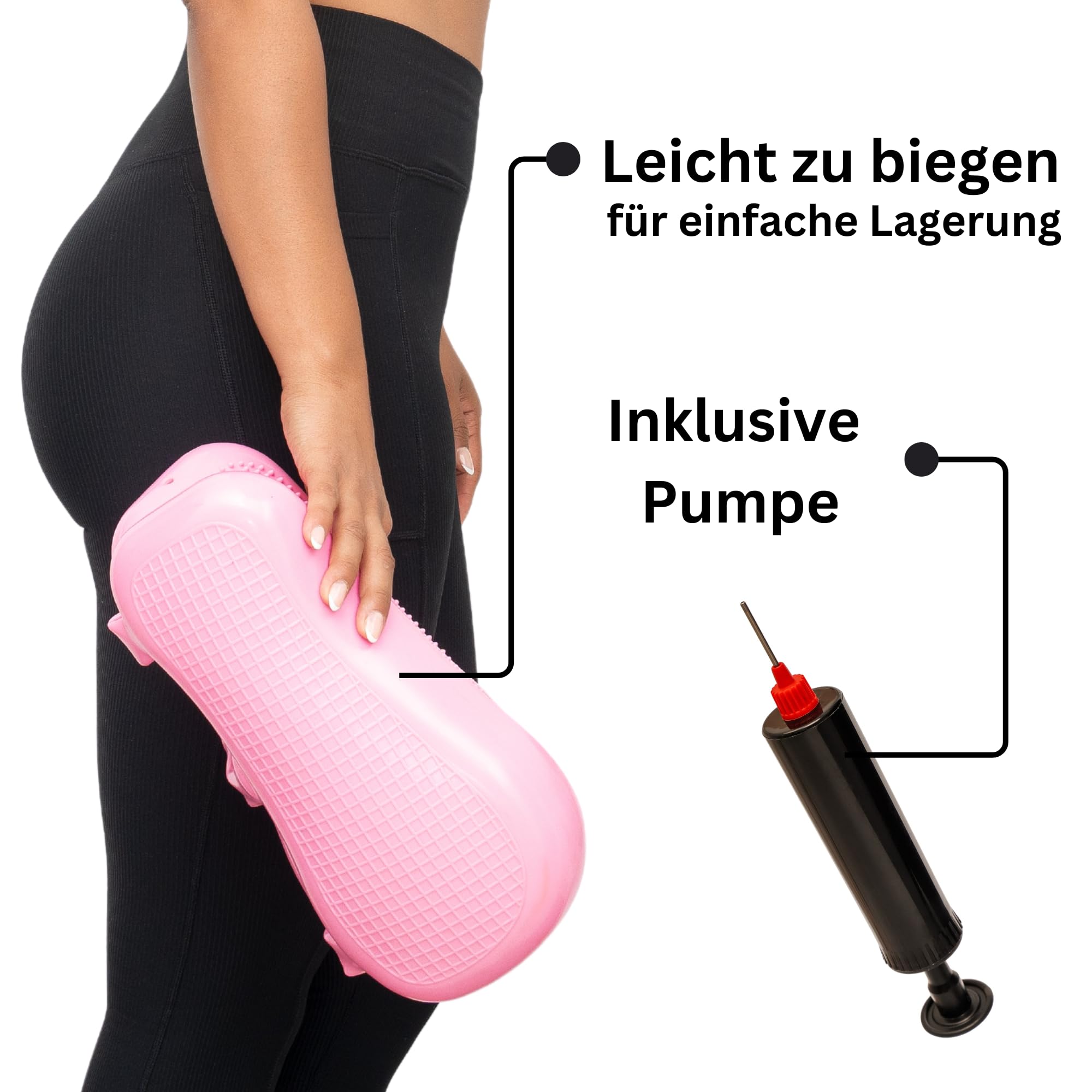 Air Stepper, Aufblasbarer Yoga Fuß Balance, tragbare Fitnessgeräte für zuhause, Trainingsgeräte für Fitnessübungen, Step Gewichtsabnahme, Balance Board & Krafttraining, inkl. Pumpe