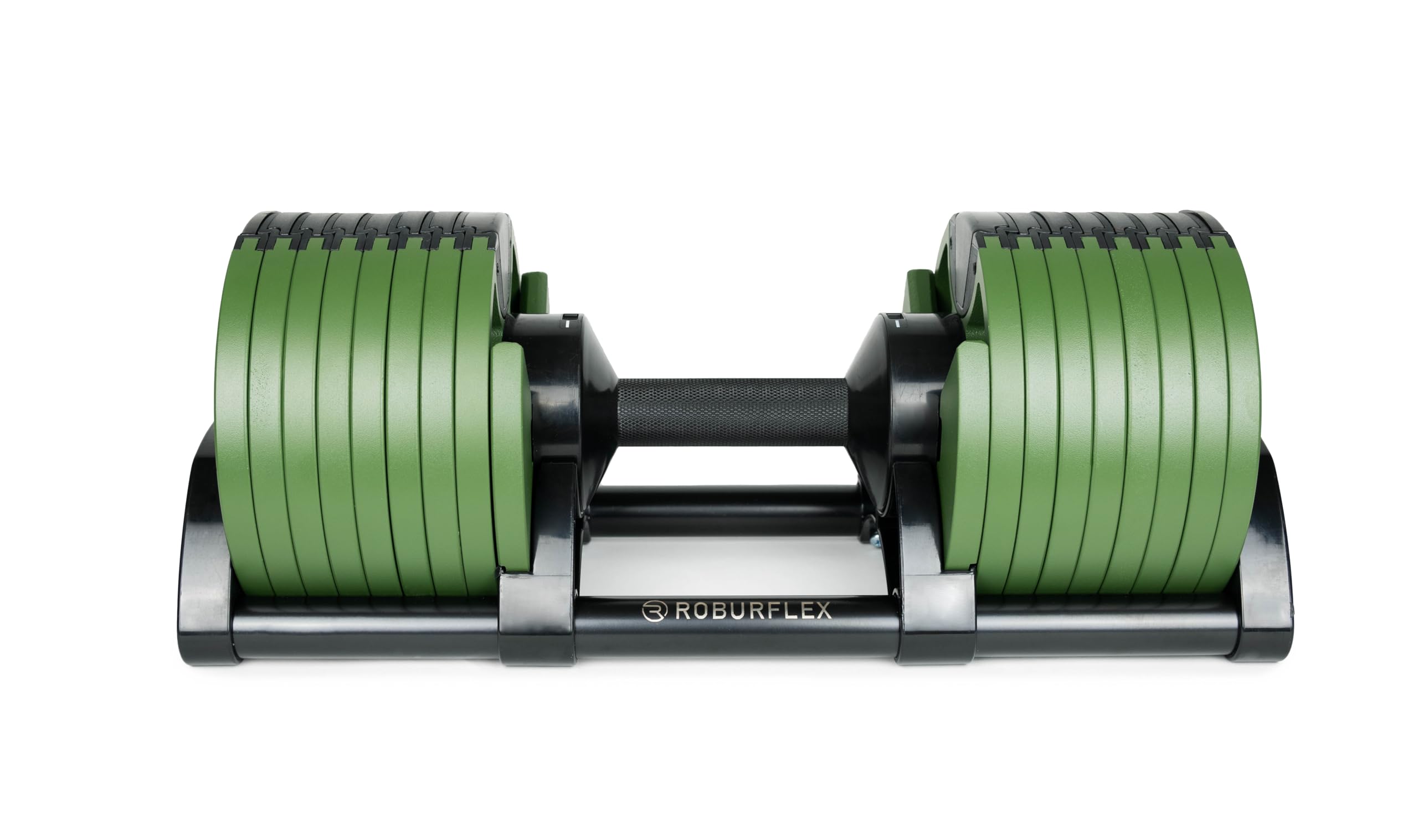 Adjustable Dumbbell (Single) 5-40/80lb, 5lb Increments, for Home Gym Fitness - Upto 20 weight settings (GREEN - 80LB)
