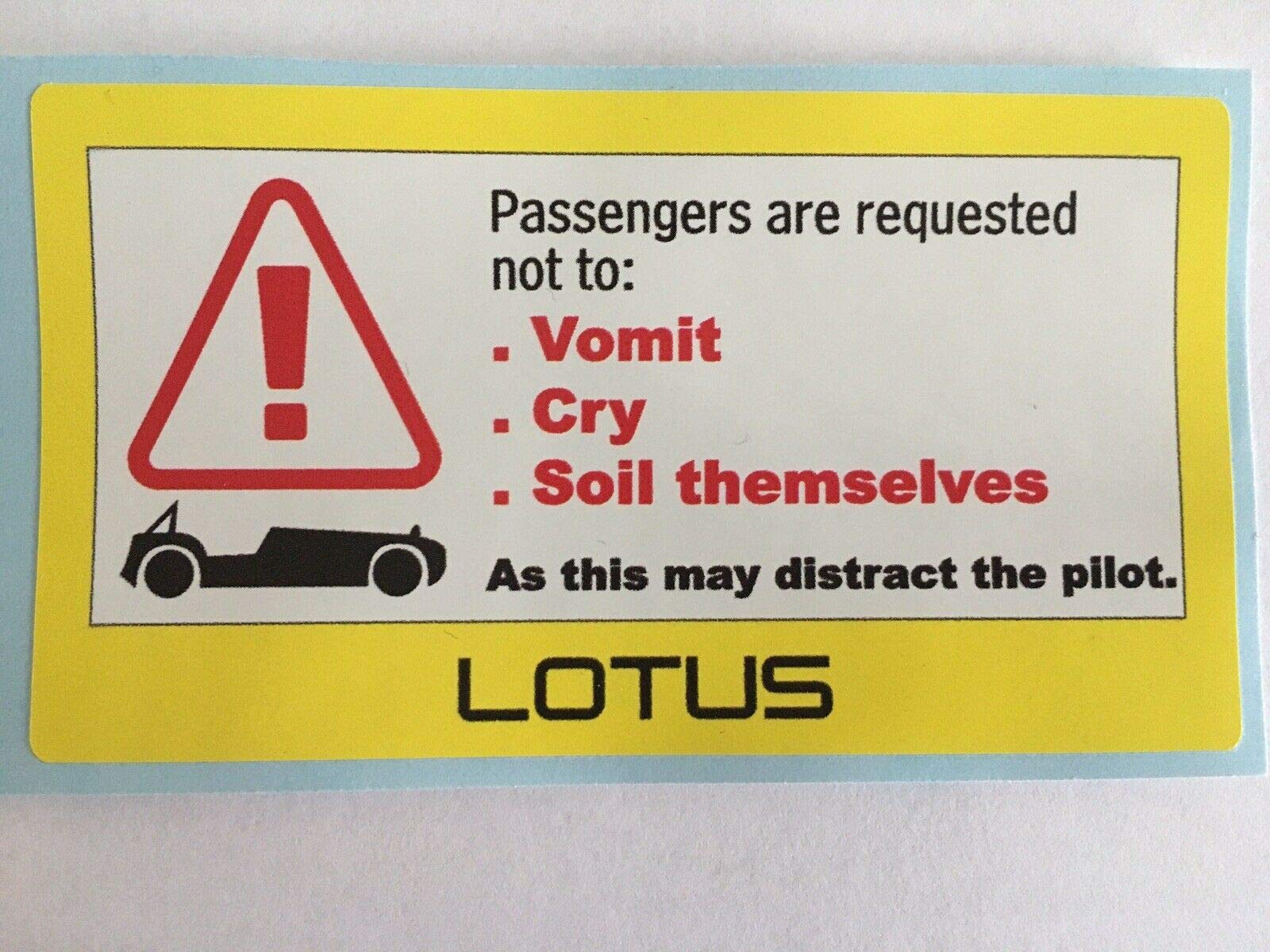 SCOOBY MAD LOTUS CAR FUNNY CAR DASHBOARD STICKER DECAL TRACK RACE SOIL SICK KIT ELAN ELISE EXIGE