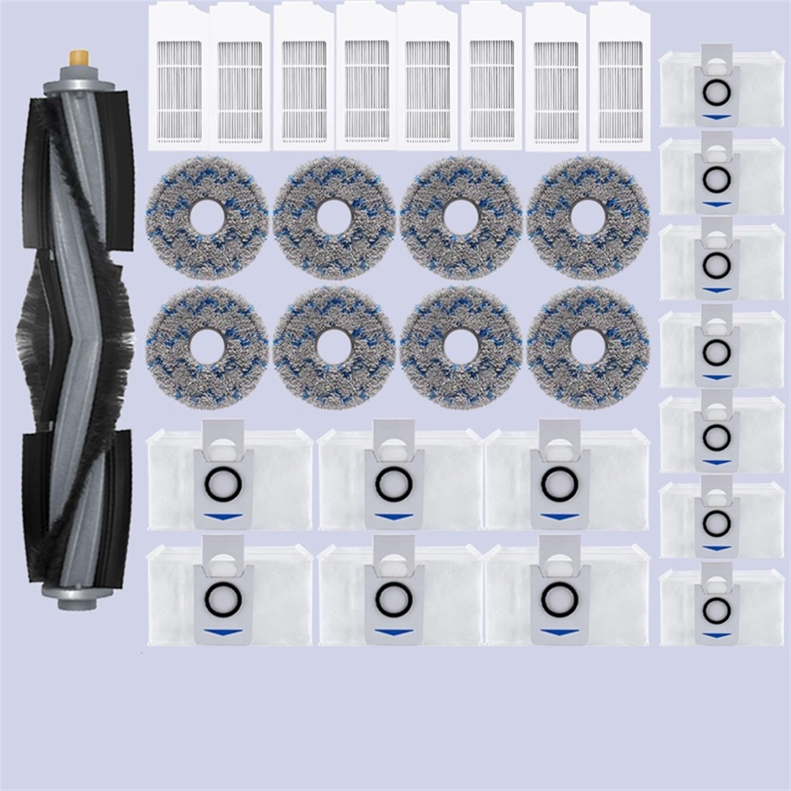 for Ecovacs Deebot X1 Omni T10 Turbo Staubsauger Roboter Filter Seite Pinsel Reinigung Tuch Ersatzteile Staub Box Zubehör Zubehörset für Roboterstaubsauger(30PCS)