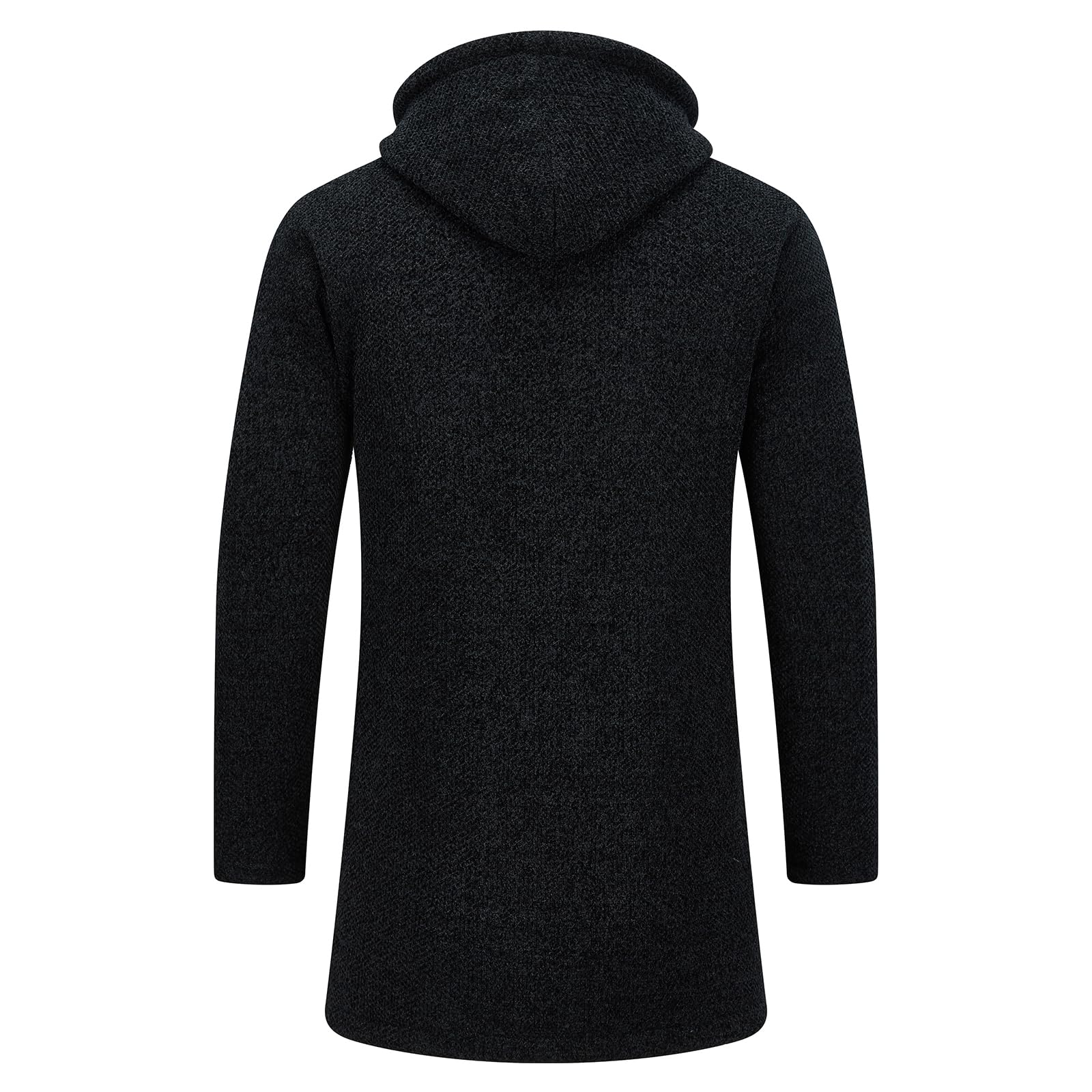 KUDORO Cardigan Homme Long à Capuche Zippé Pull Cardigan en Tricot Hoodie Épais et Décontractée Chandail Sweats à Capuche
