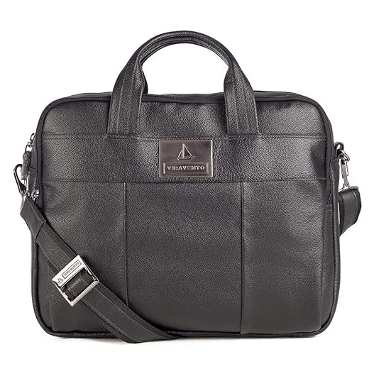 Pasta masculina executiva em couro Roger - Preto