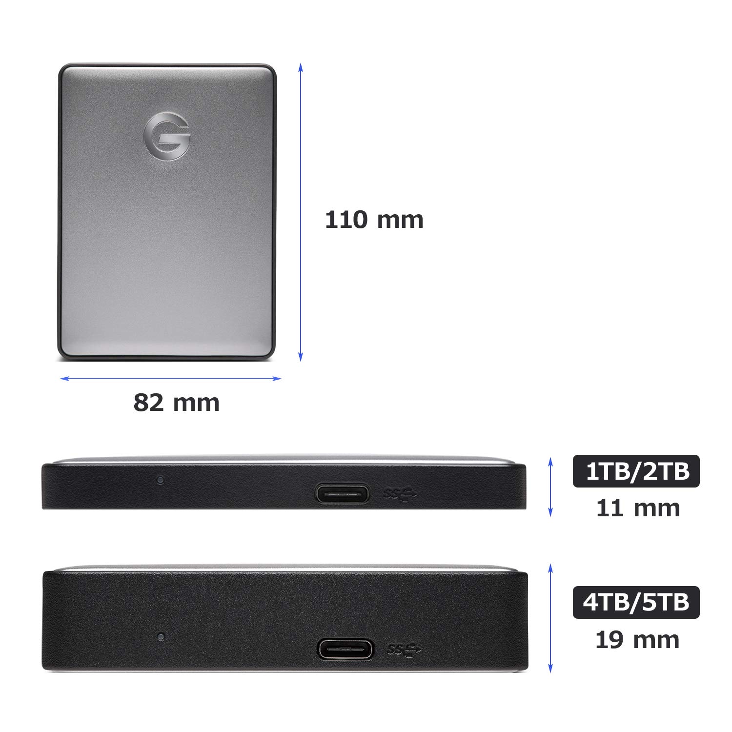 Amazon | G-Technology ポータブルHDD 4TB スぺースグレイ G-DRIVE 