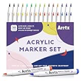 Acrylic Paint Pens Basic Series 30B Colors,Brush Tip Acrylic Pens Markers for Rock Painting Wood Ceramic Glass Canvas Metal Plastic Fabric Stone and DIY Project