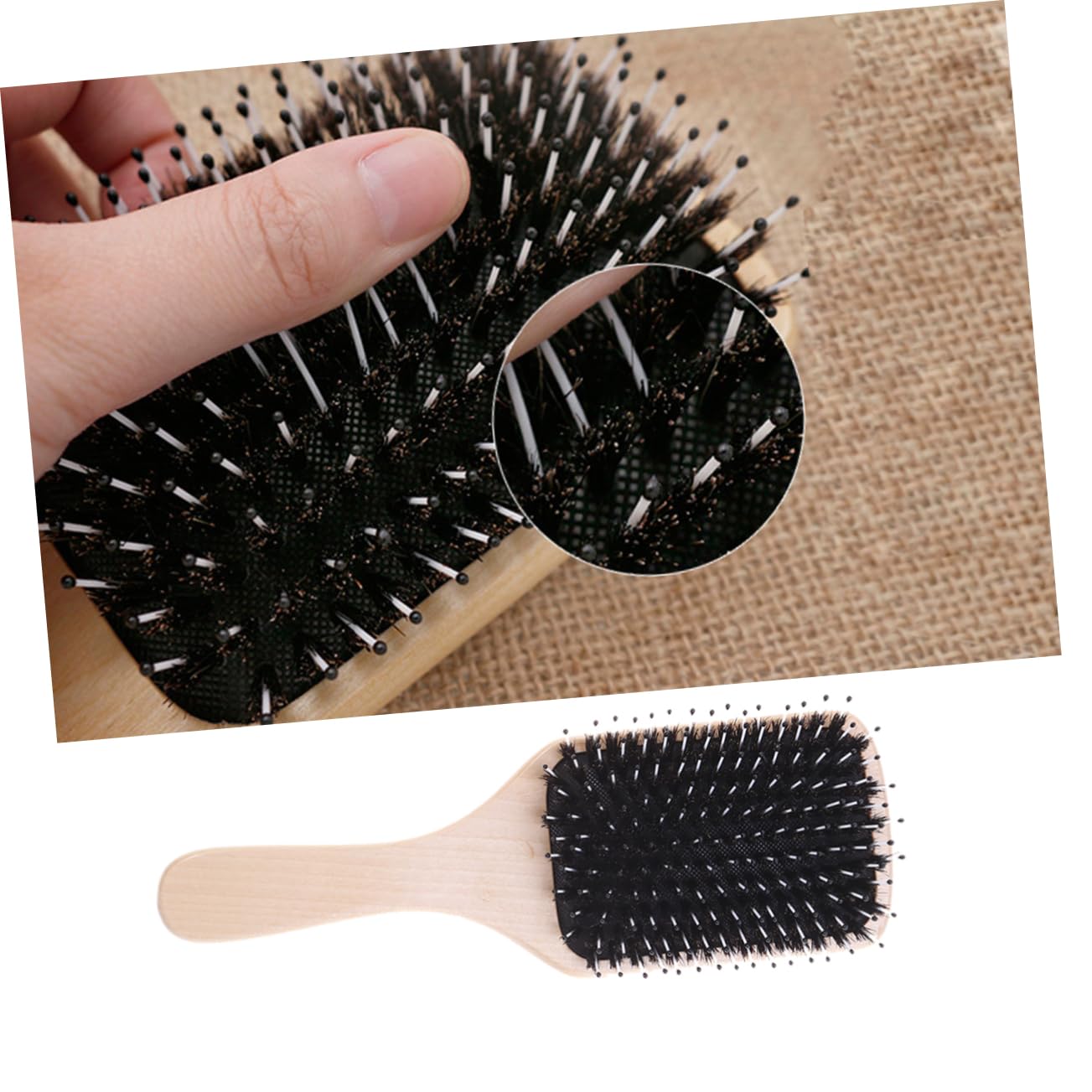 FRCOLOR 3stücke Naturborsten Haarbürste Für Dickes Langes Feines Lockiges Und Gewelltes Haar Holz-hairstyling-bürste Für Frauen Und Männer Entwirrend Und Statikfrei