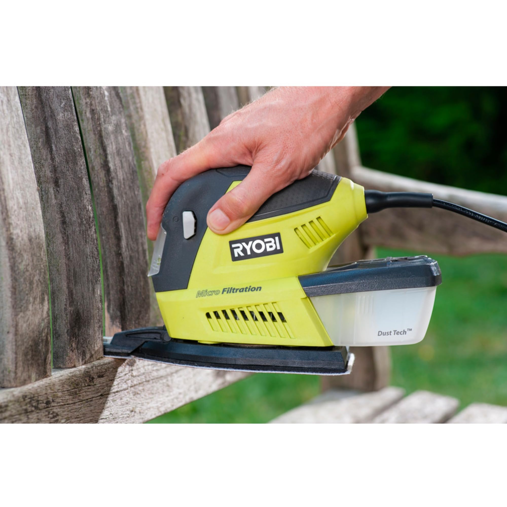 Ryobi RPS100-S - Lijadora multilijadora (180 W, 5 hojas, incluye lijadora de dedos para un lijado preciso)