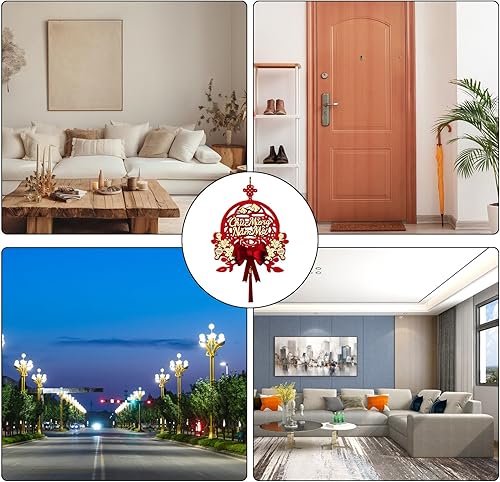 Miniatura 4 de Decoraciones de Año Nuevo vietnamita 2024, decoración colgante de fieltro de año nuevo con borlalazo de nudo chino, adornos rojos para festival de