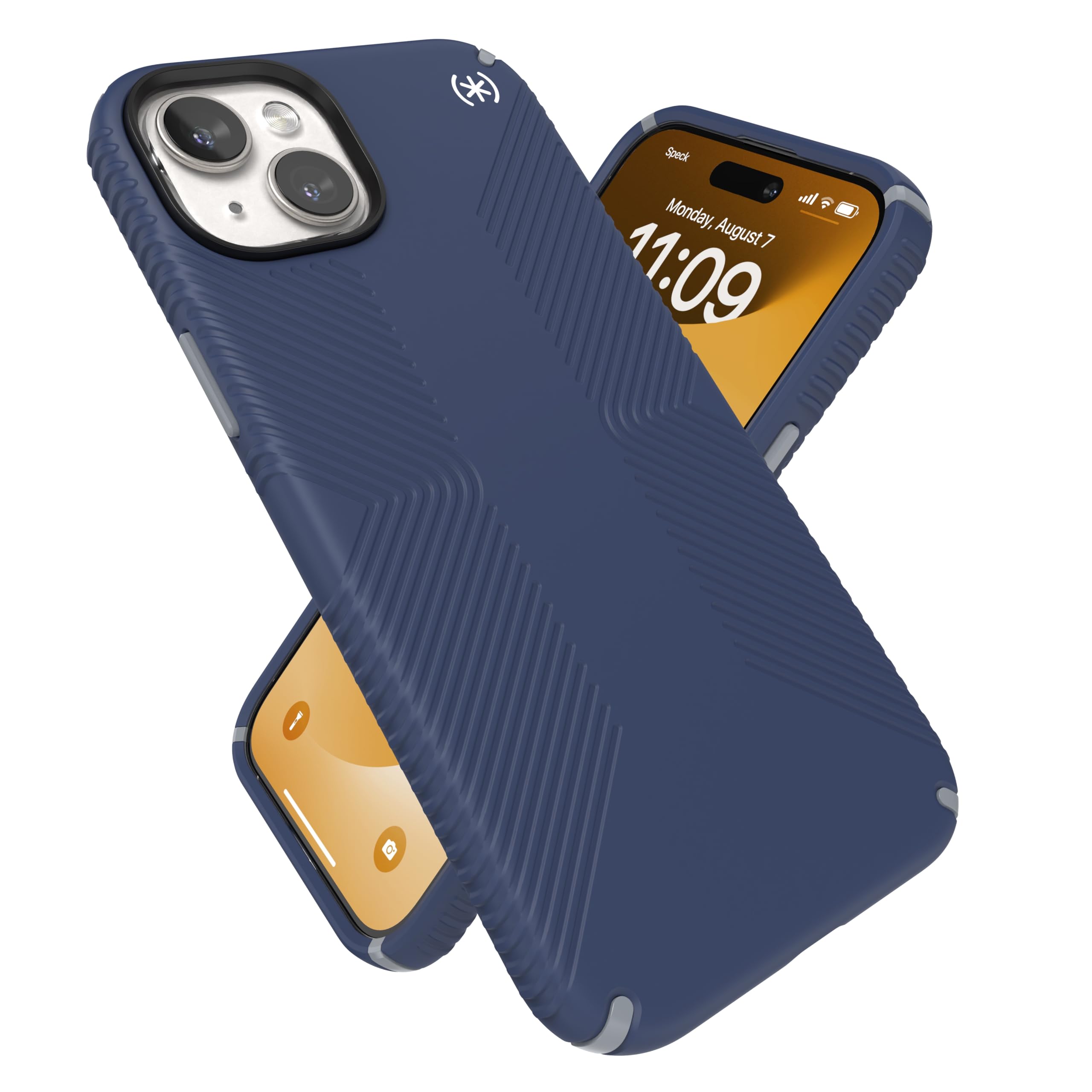 Speck Presidio2 Grip Blue/Grey/White - MagSafe Compatible, Slim iPhone 15 Plus Case (6.7 inch)