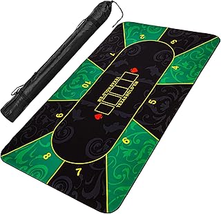 GAMES PLANET XXL Pokermatte, bis zu 10 Spieler, Maße 160x80 oder 200x90 cm, 3 Farben, inkl. Tragetasche, Unterseite Naturkautschuk, wasserabweisend