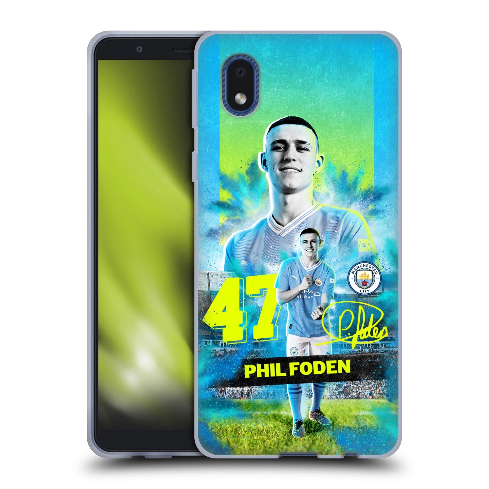 Head Case Designs Officially Licensed Manchester City Man City FC Phil Foden 2023/24 First Team Gel Case [Military Grade Protection] Compatible With Samsung Galaxy A01 Core (2020)