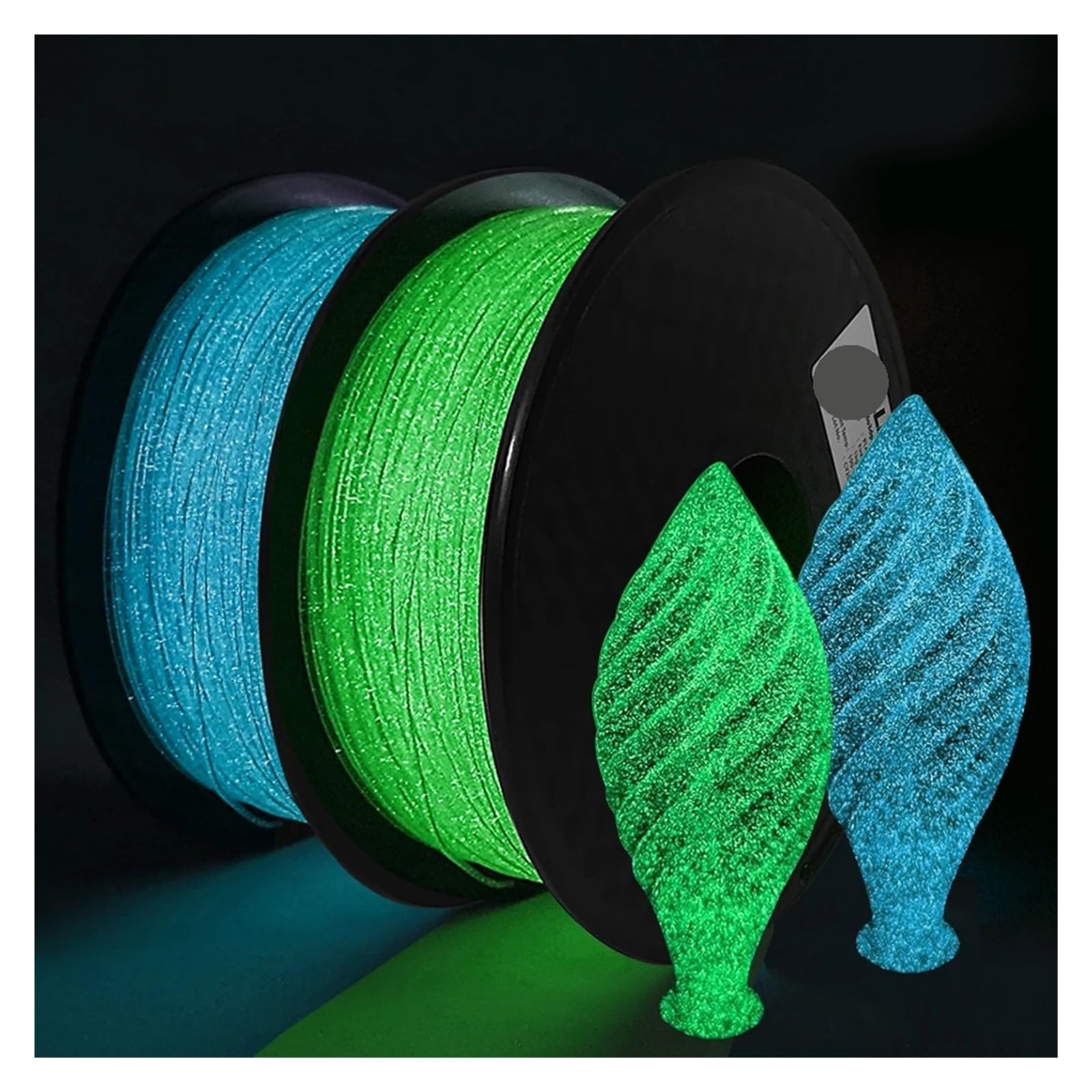 Filamento PLA for impresora 3D, 250 g / 500 g, que brilla en la oscuridad, 1,75 mm, for sublimación, color verde arcoíris luciérnaga.(Firefly green 500g)
