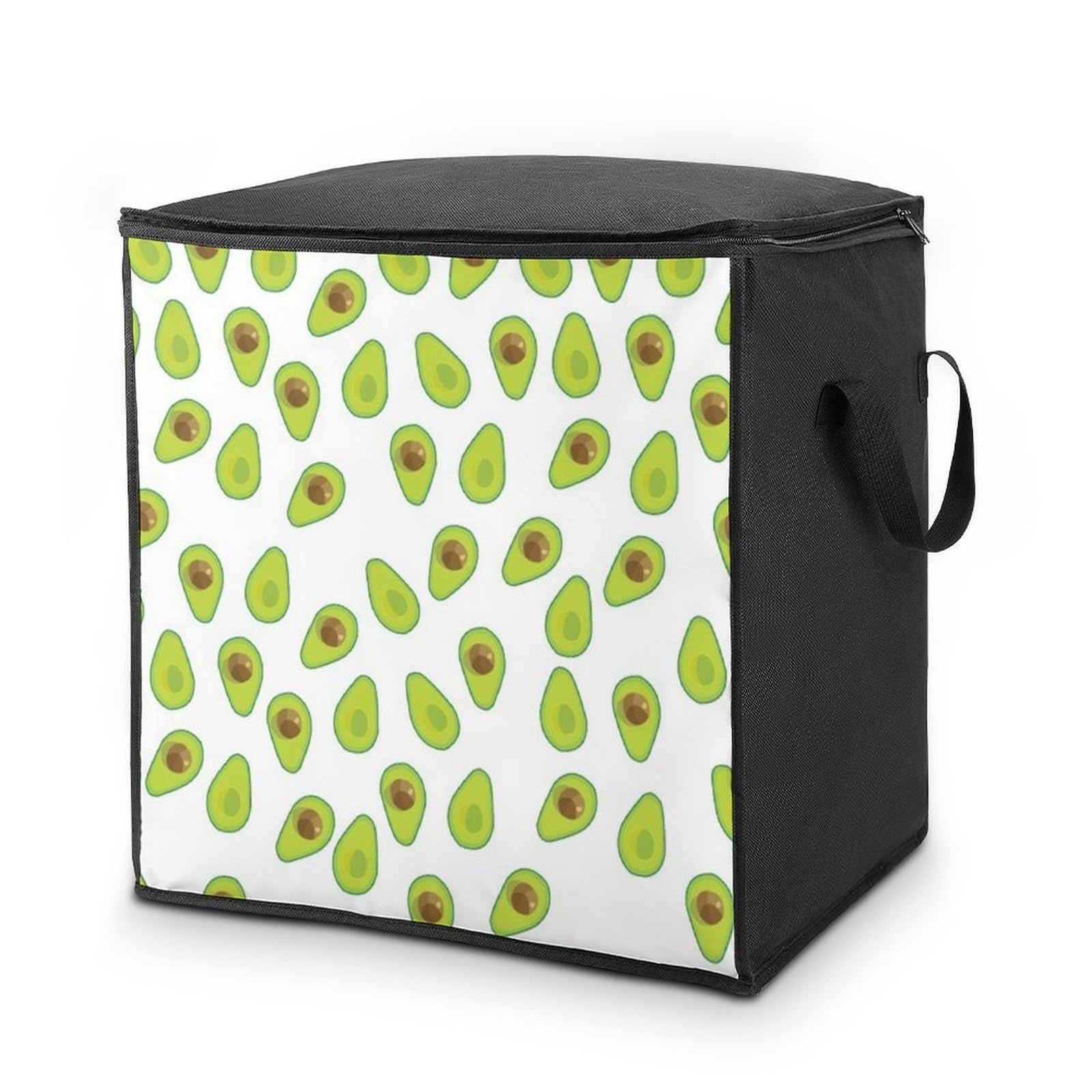 Lyfthologen 70L Storage Bags, Avocado Storage Box with Lid Zipper And Handles, Clothes Bags for Quilt, Blankets, Bedding