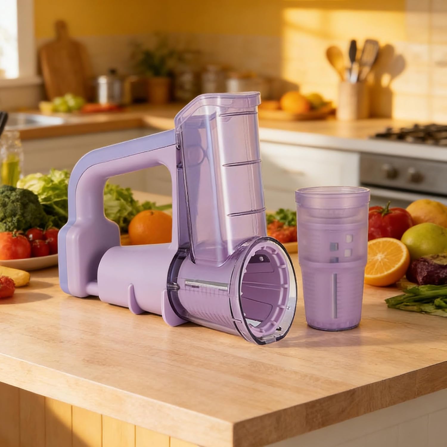 Automatic Cheese Grater, Rechargeable Electric Vegetable Slicer and Food Chopper, Multifunctional Cutter for Cucumber Carrot Potato Onion Garlic, Quick Meal Prep Kitchen Appliance, Compact Countertop