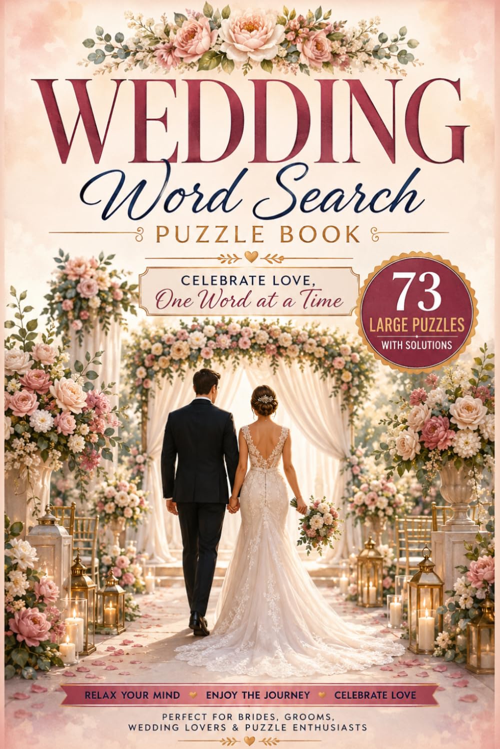 Wedding : Word search Puzzle Book: 73 Wedding-Themed Puzzles with Solutions - Large Print Word Search Puzzle Book.